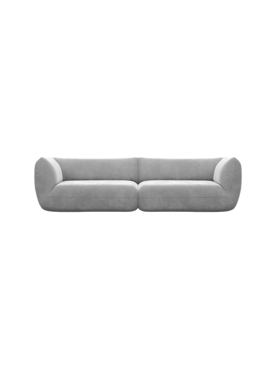 
4-Sitzer Design Sofa „Amalfi“ mit Samtbezug - Samtbezug Königsblau