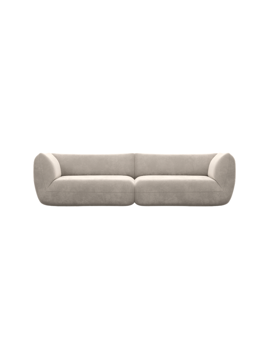 
4-Sitzer Design Sofa „Amalfi“ mit Samtbezug - Samtbezug Königsblau