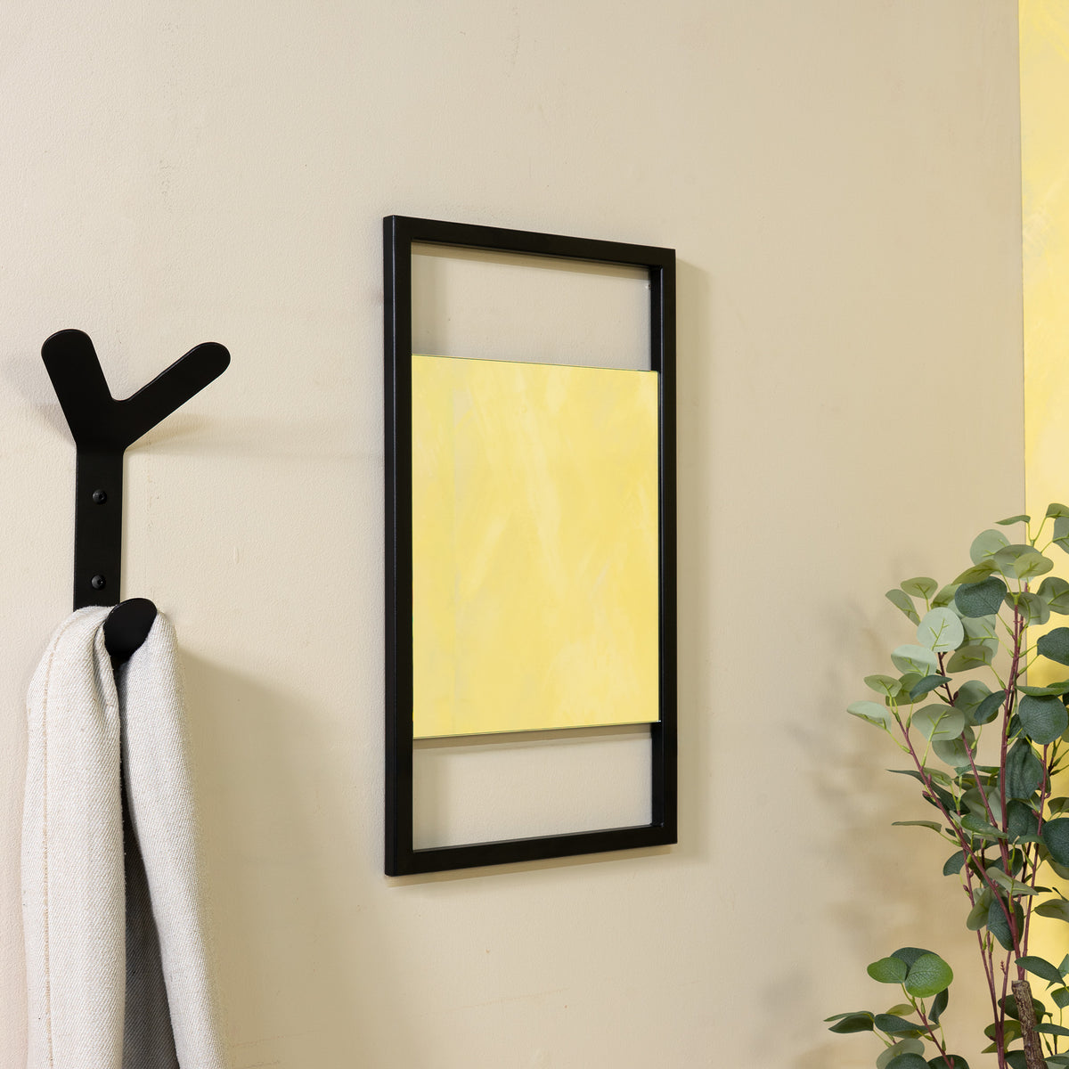 
Specchio da parete di design „Luma“ 60 x 40 cm - Metallo nero