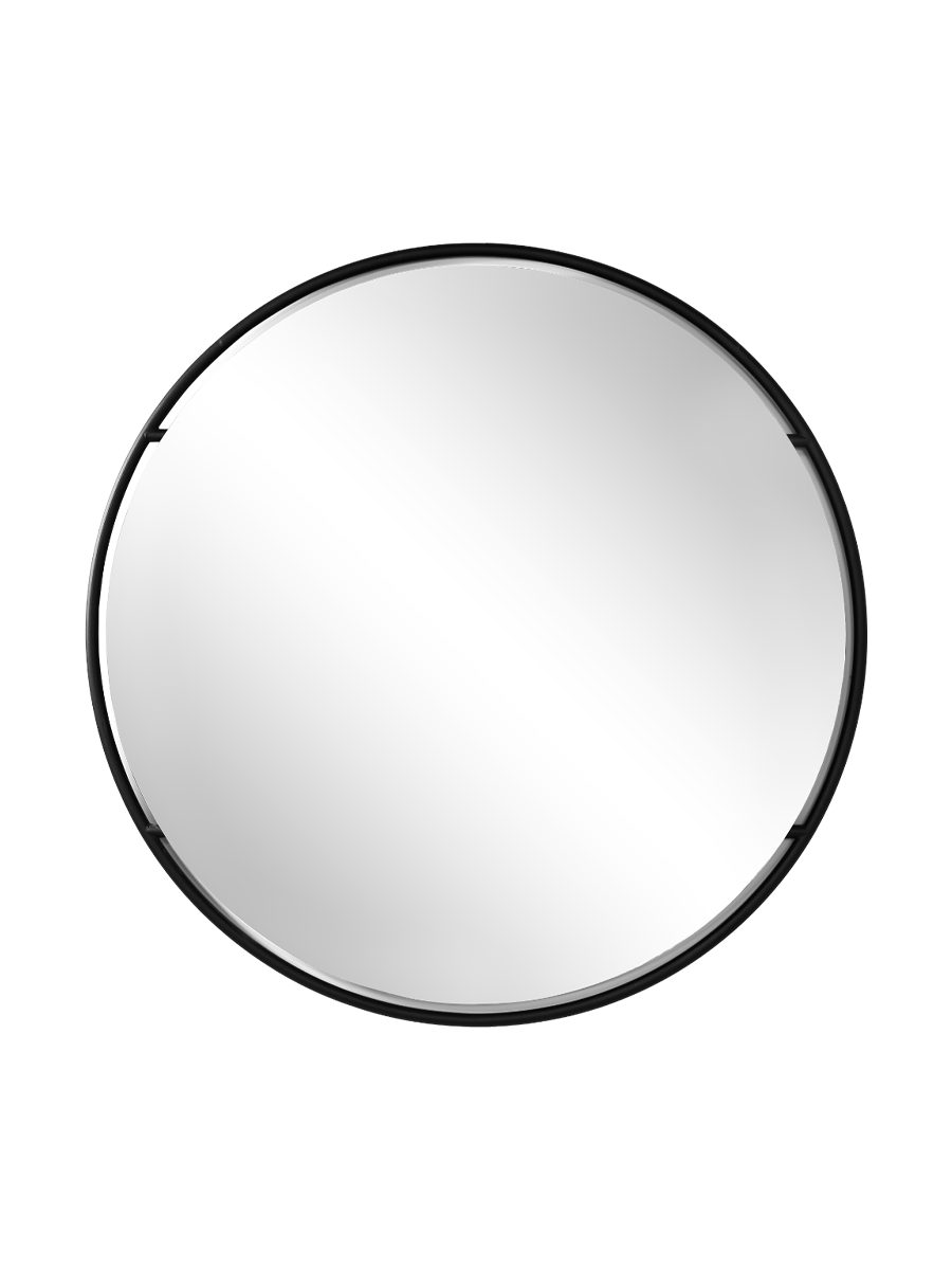 
Specchio da parete rotondo di design „Orbis“ Ø 120 cm - Metallo nero