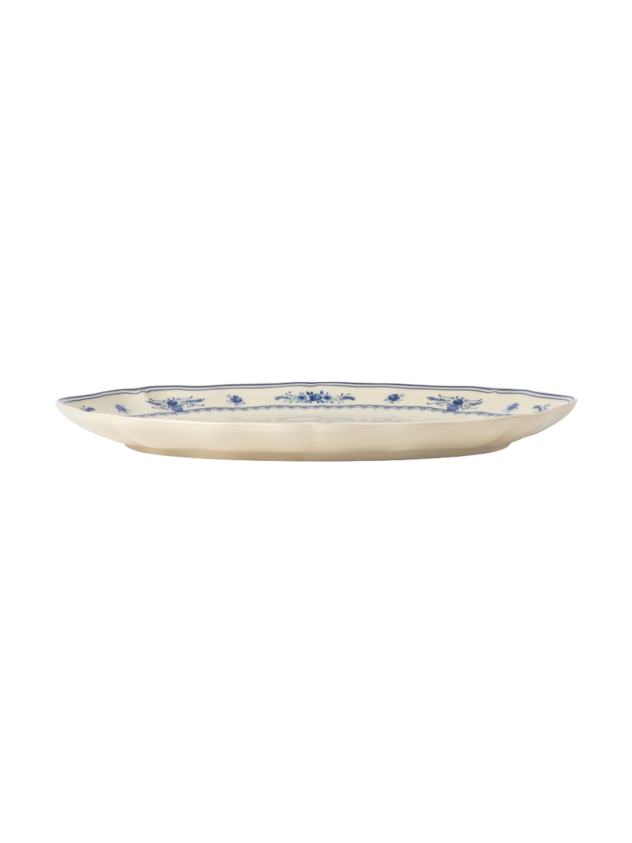 
Handmade Serving Tray "Vila" - Beige & Blue / Large