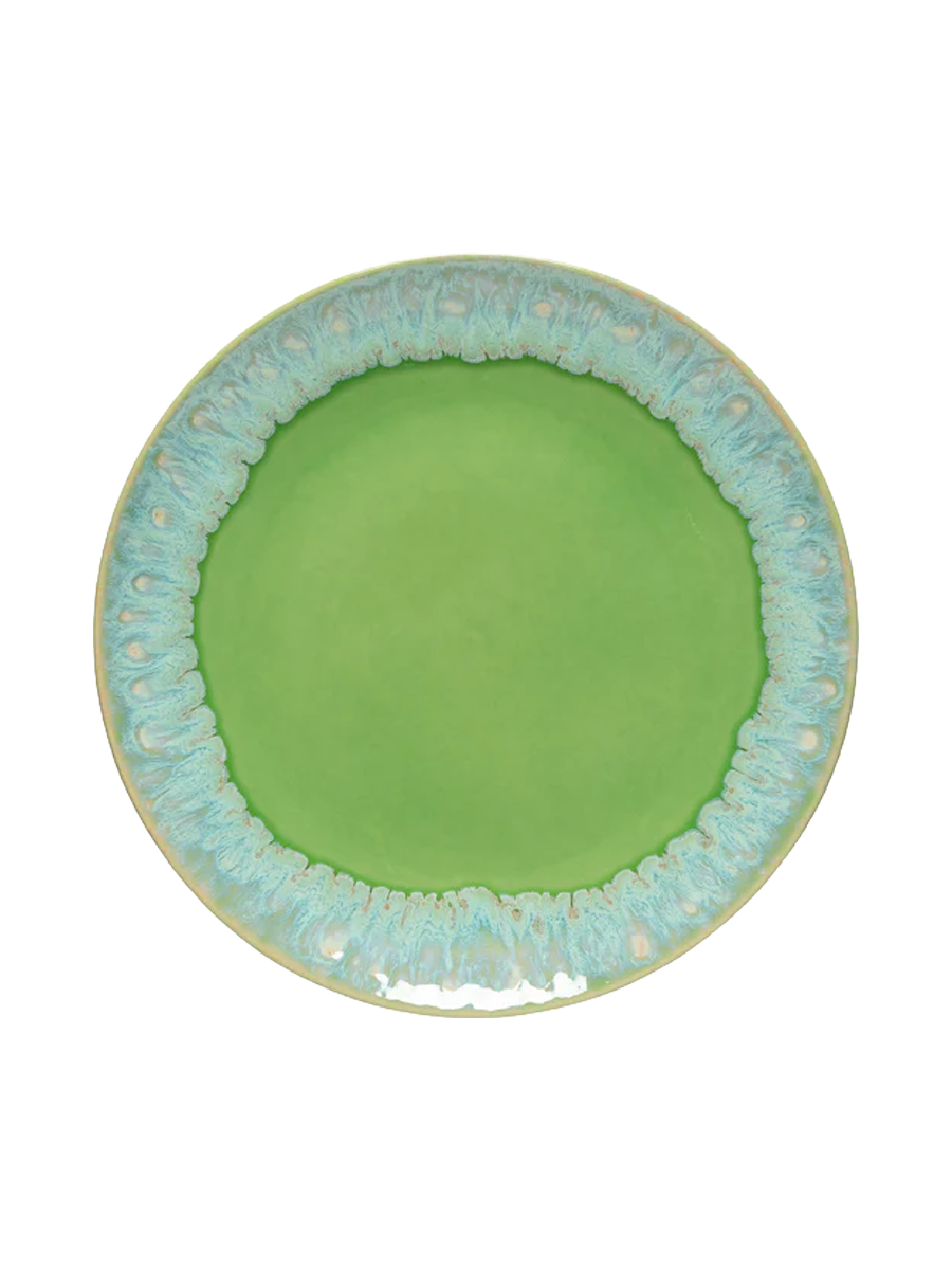 
Assiette de table artisanale « Taormina » - Vert citron vert