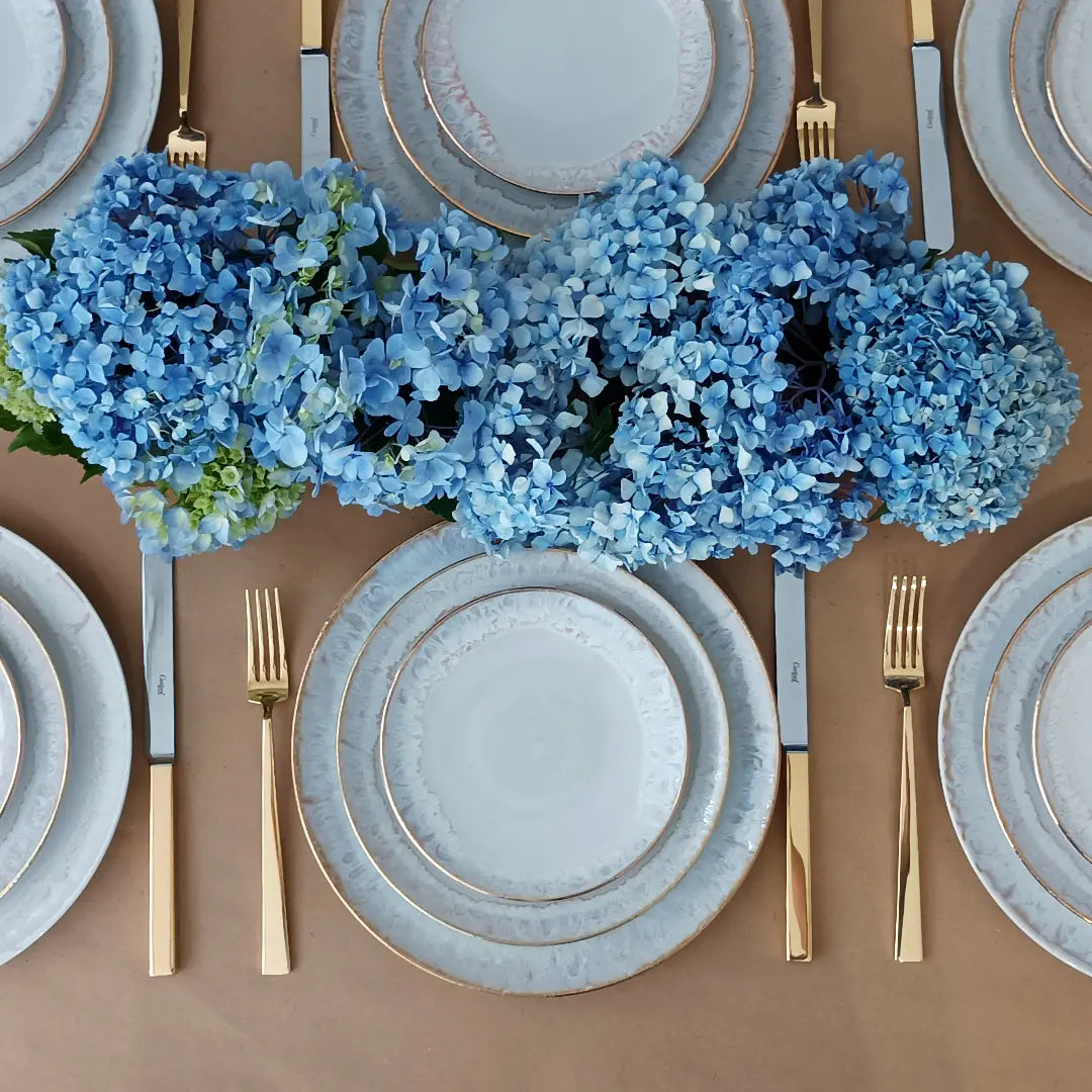 
Assiette de table artisanale « Taormina » - Blanc