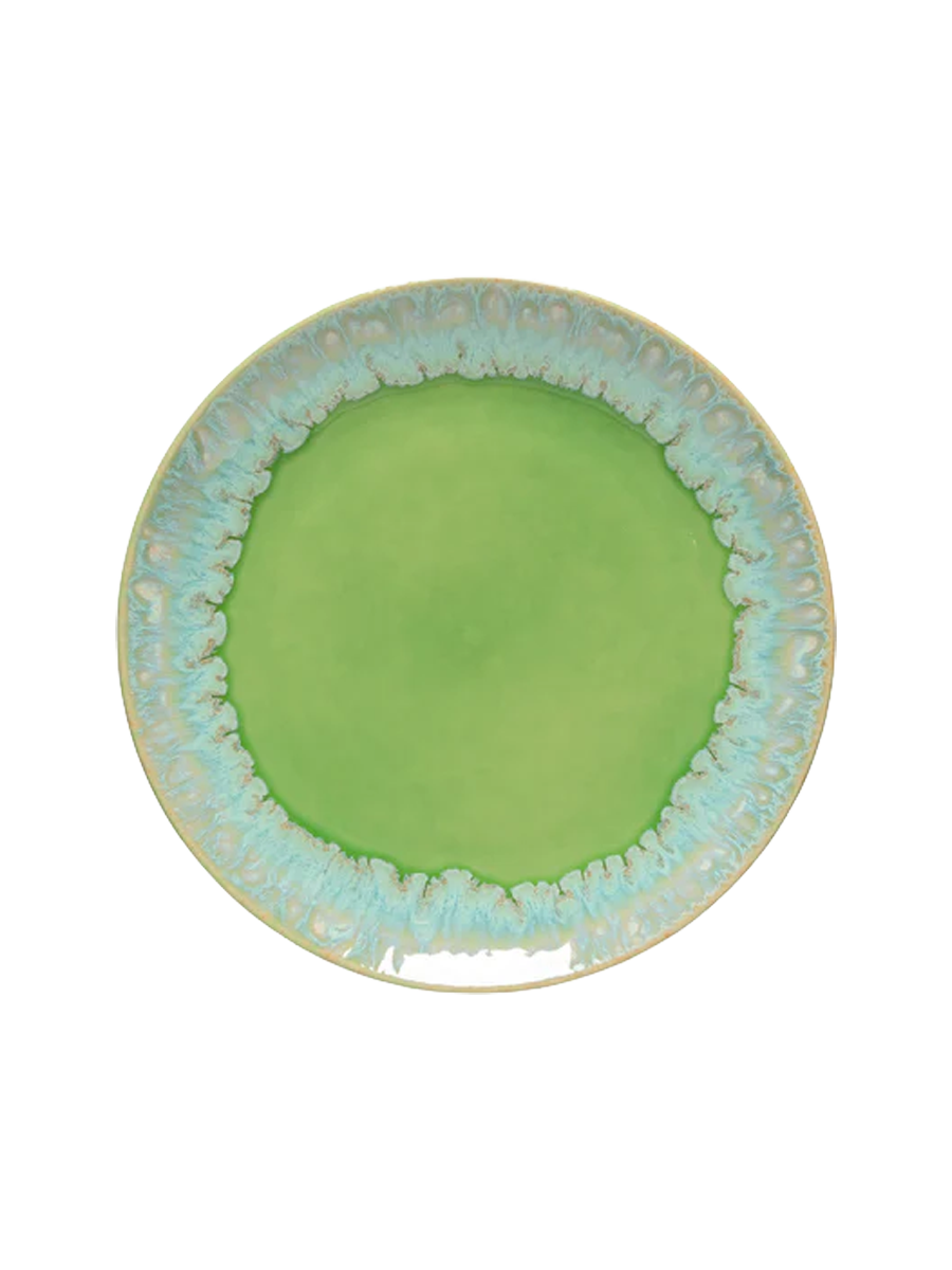 
Assiette à salade et à dessert faite main « Taormina » - Vert citron vert
