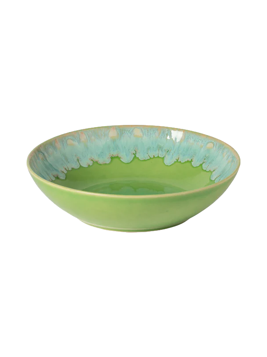 
Assiette creuse et à pâtes « Taormina », faite à la main - Vert citron vert