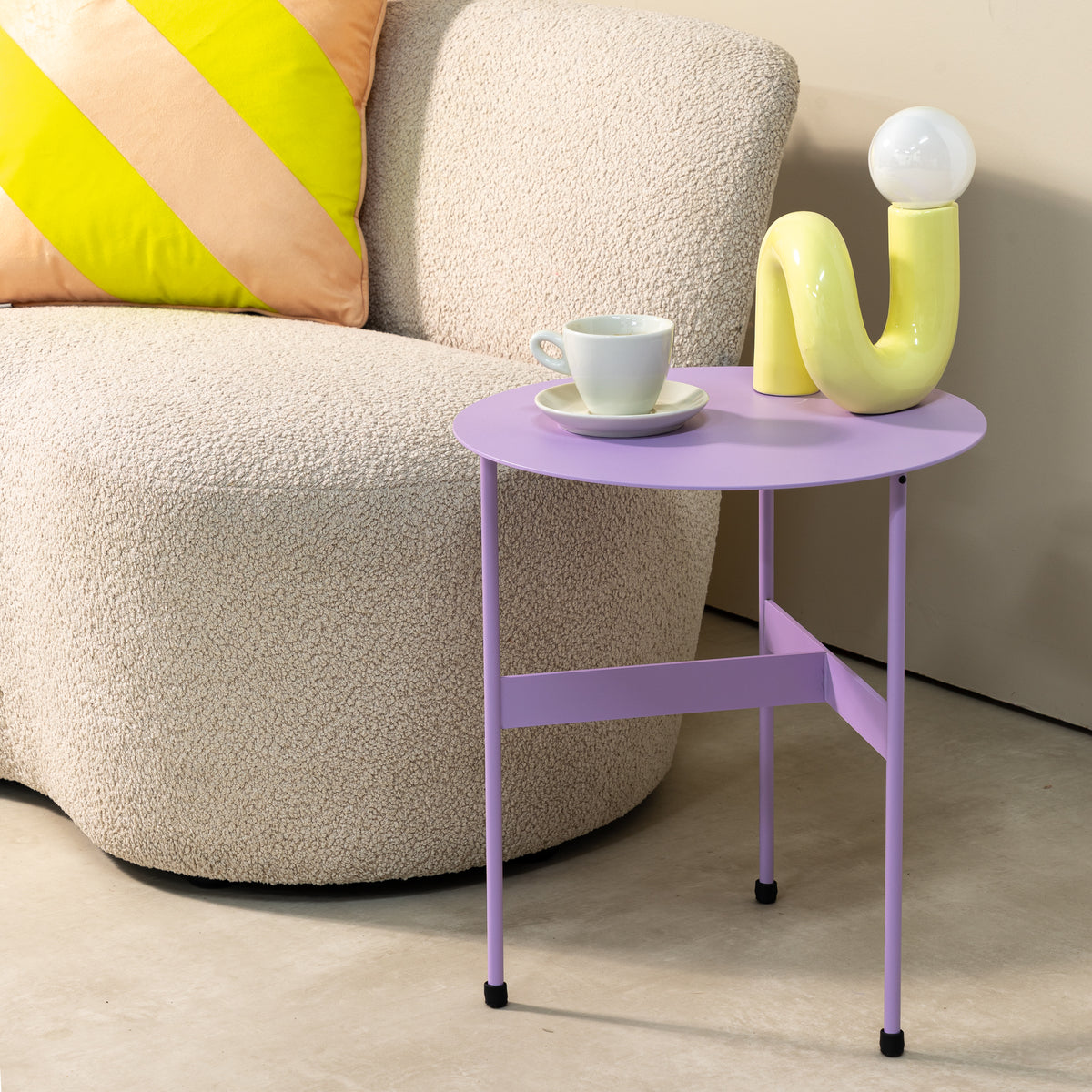 
Design Beistelltisch „Mira High“ - Soft Lila