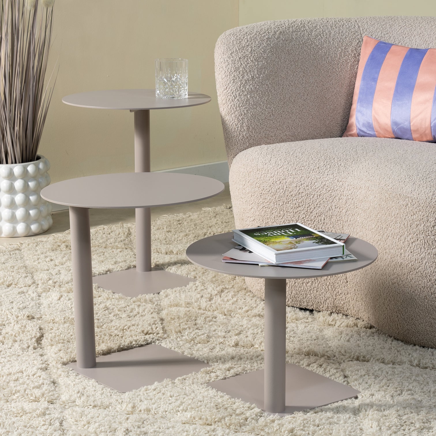 
Designer Side Table "Sunny Medium" - Silky Taupe