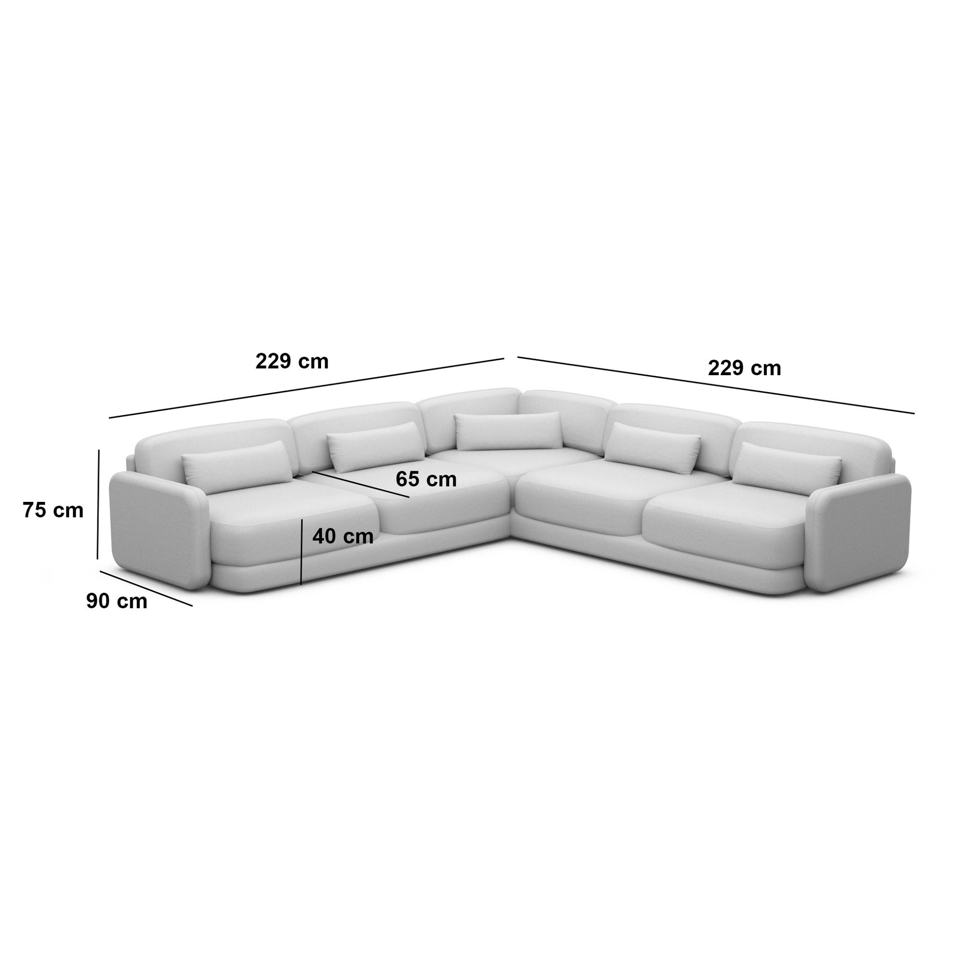 
5-Sitzer Design Ecksofa „Eloria“ mit Bouclé-Bezug