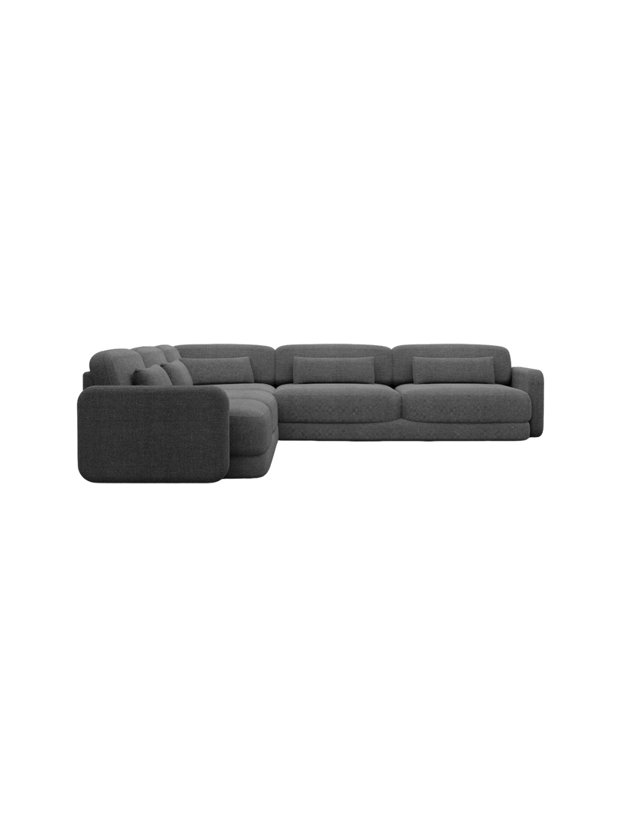 
5-Sitzer Design Ecksofa „Eloria“ mit Strukturstoff-Bezug - Strukturstoff Anthrazit