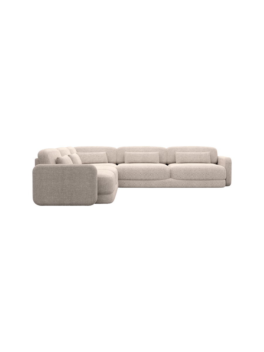 
5-Sitzer Design Ecksofa „Eloria“ mit Strukturstoff-Bezug - Strukturstoff Anthrazit