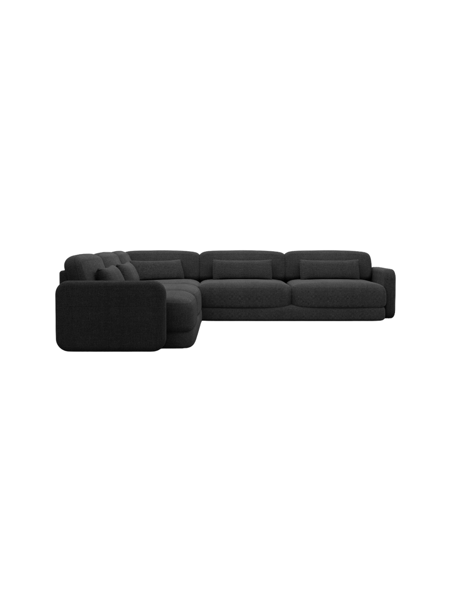 
5-Sitzer Design Ecksofa „Eloria“ mit Strukturstoff-Bezug - Strukturstoff Anthrazit
