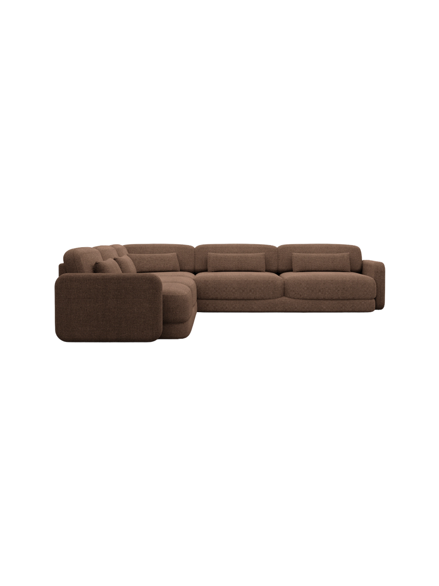 
5-Sitzer Design Ecksofa „Eloria“ mit Strukturstoff-Bezug - Strukturstoff Anthrazit