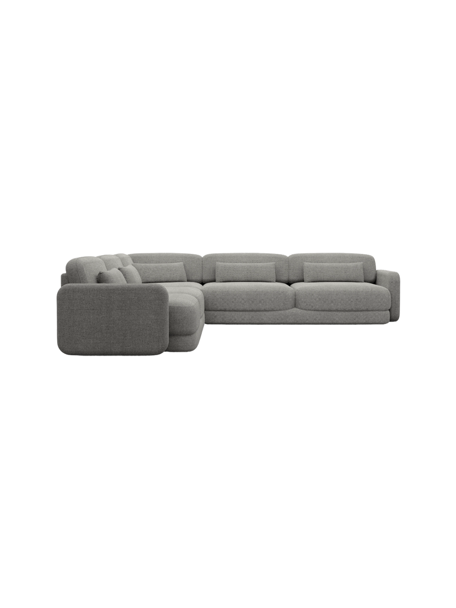 
5-Sitzer Design Ecksofa „Eloria“ mit Strukturstoff-Bezug - Strukturstoff Anthrazit