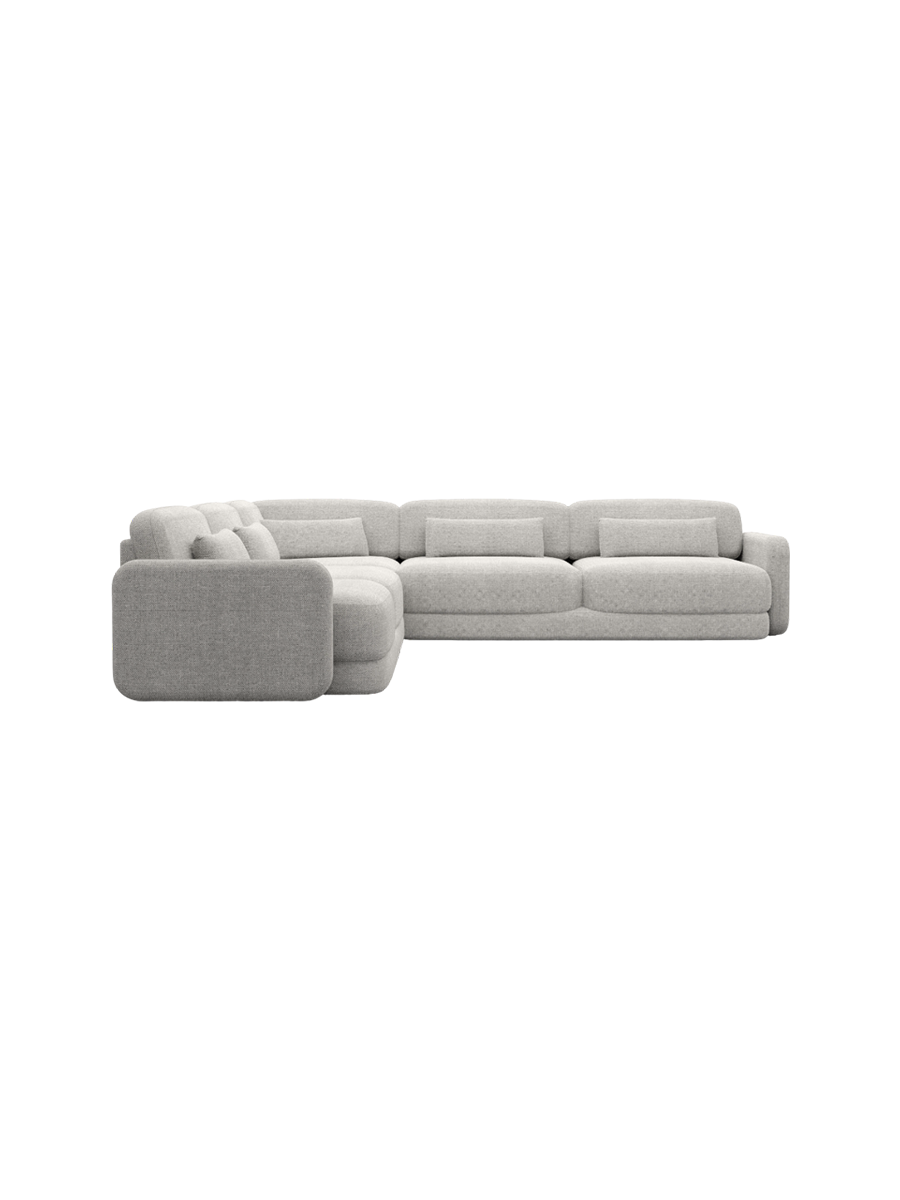 
5-Sitzer Design Ecksofa „Eloria“ mit Strukturstoff-Bezug - Strukturstoff Anthrazit