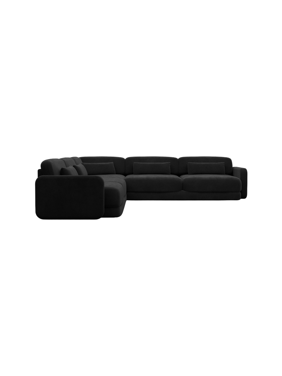 
5-Sitzer Design Ecksofa „Eloria“ mit Samtbezug - Samtbezug Königsblau