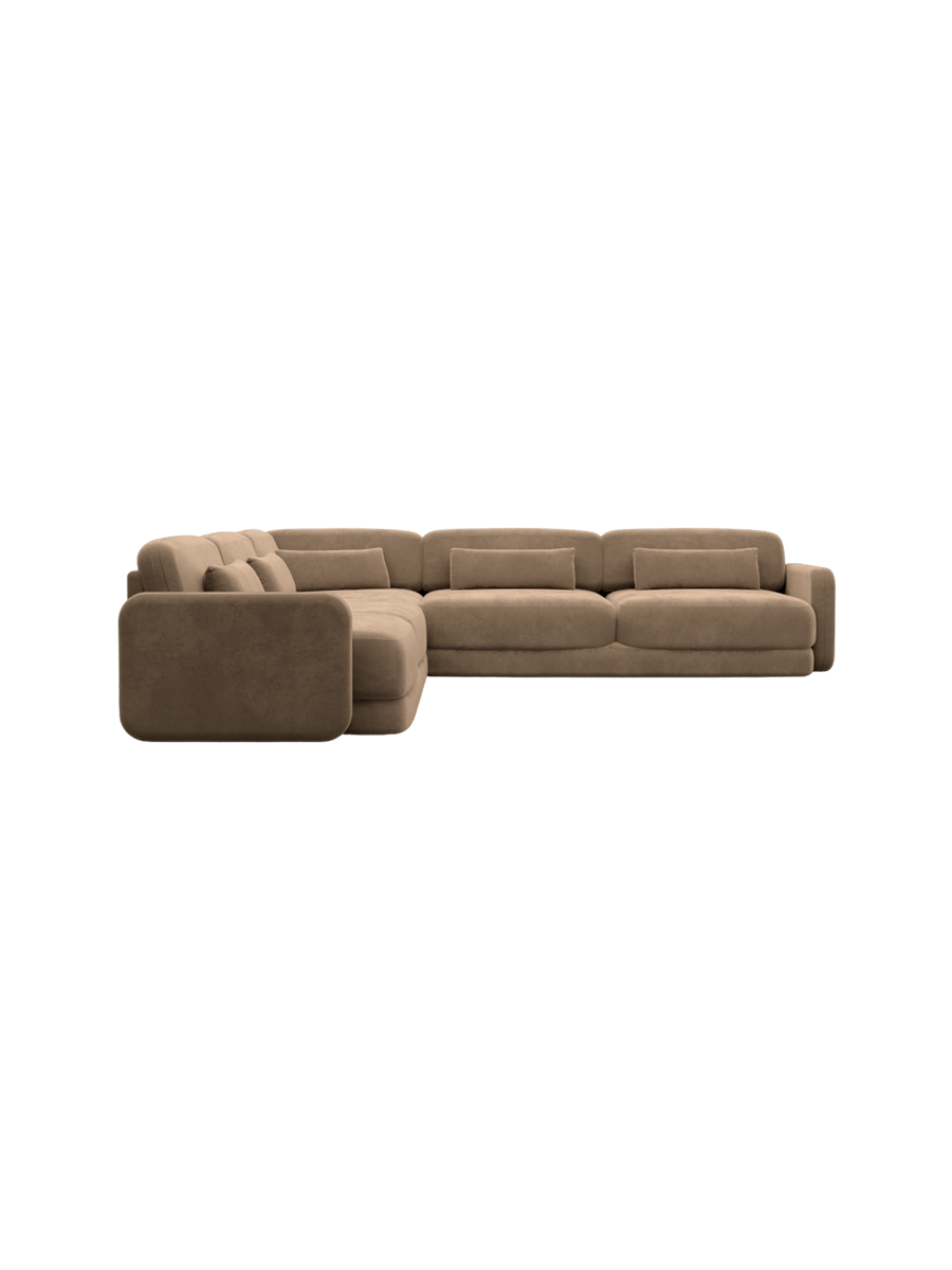 
5-Sitzer Design Ecksofa „Eloria“ mit Samtbezug - Samtbezug Königsblau