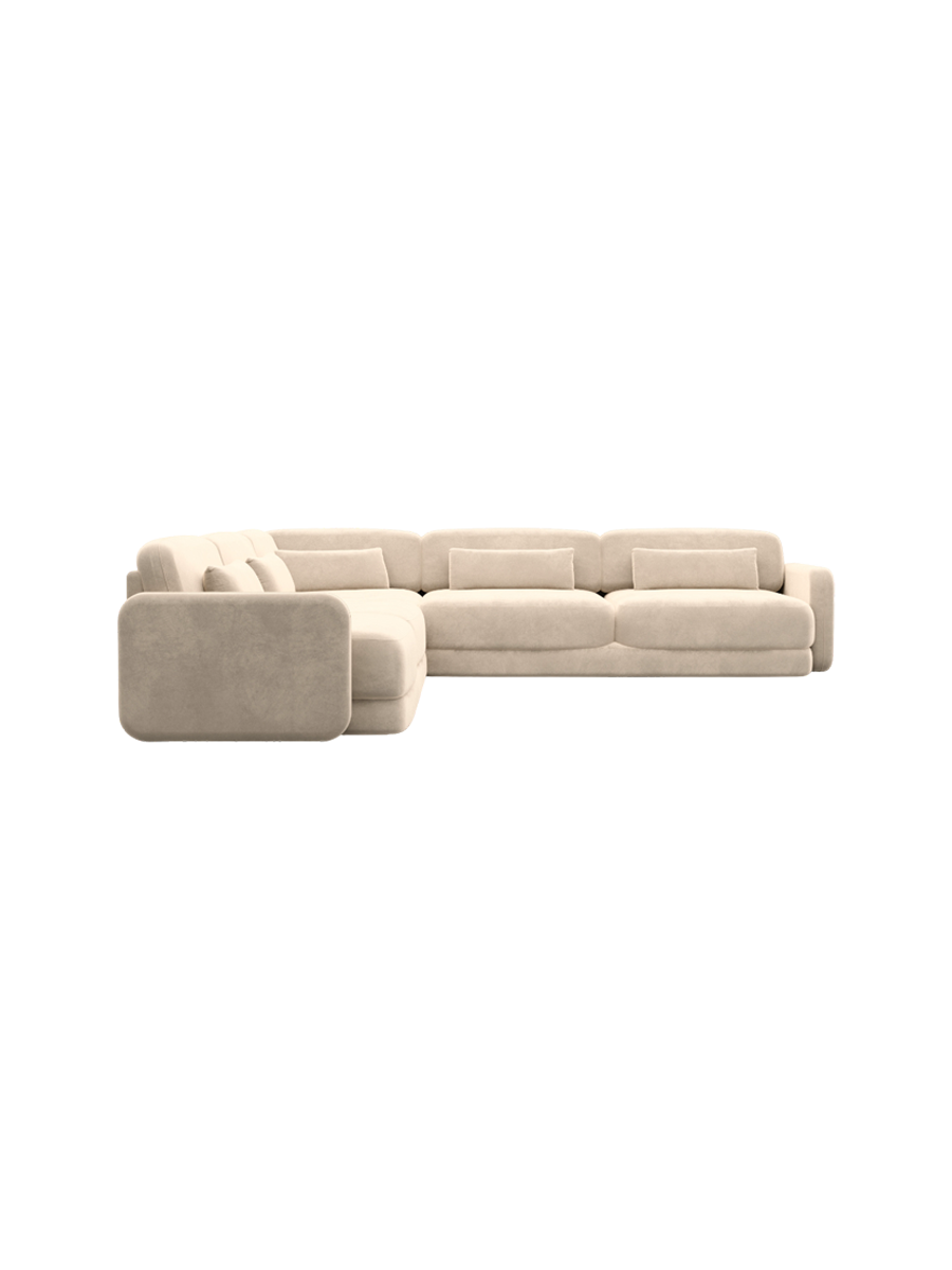 
5-Sitzer Design Ecksofa „Eloria“ mit Samtbezug - Samtbezug Königsblau