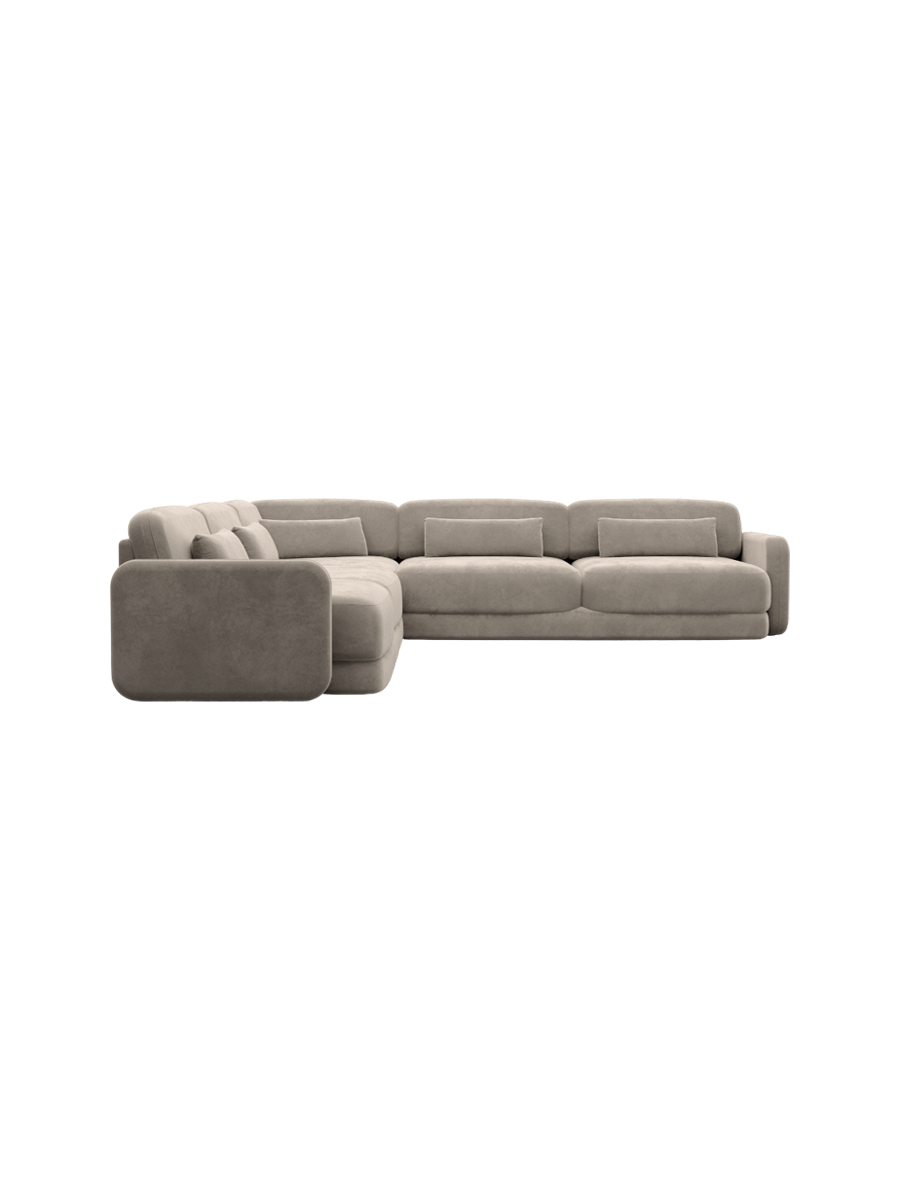 
5-Sitzer Design Ecksofa „Eloria“ mit Samtbezug - Samtbezug Königsblau