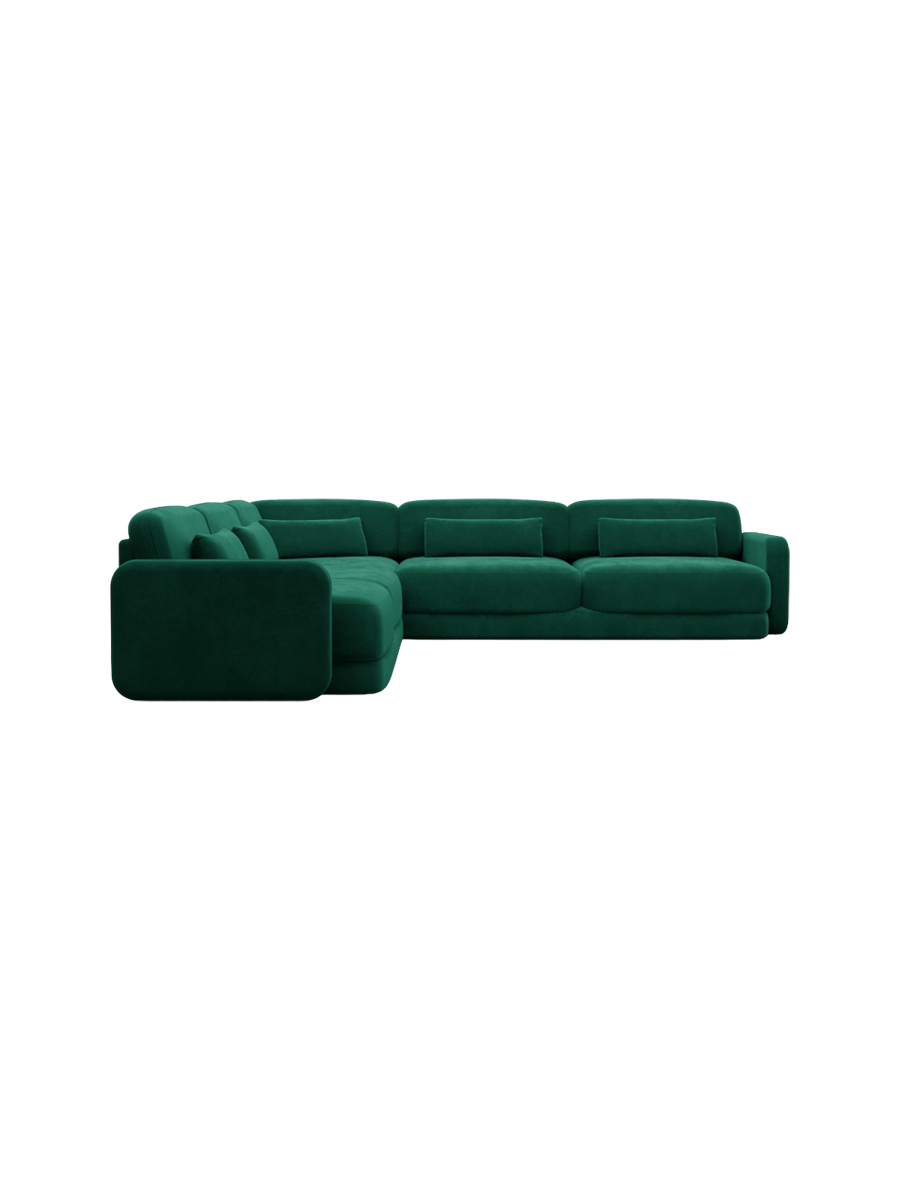 
5-Sitzer Design Ecksofa „Eloria“ mit Samtbezug - Samtbezug Königsblau