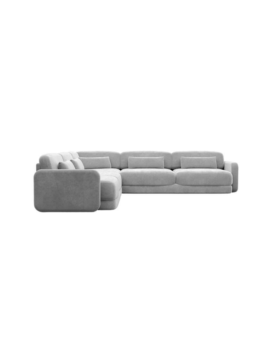 
5-Sitzer Design Ecksofa „Eloria“ mit Samtbezug - Samtbezug Königsblau