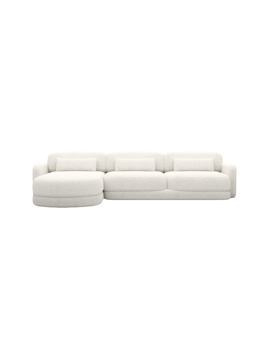 
4-Sitzer Design Ecksofa „Eloria“ mit Bouclé-Bezug - Eckteil links