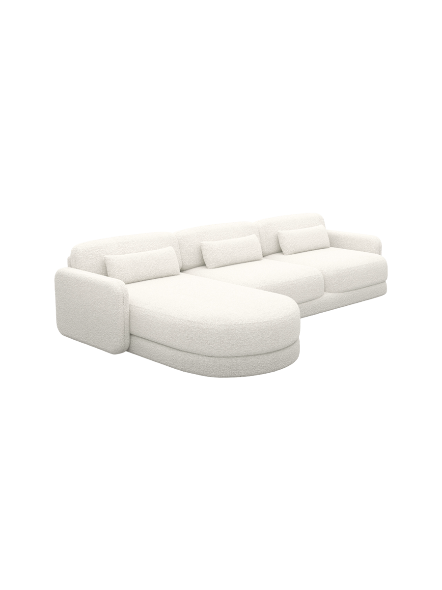 
4-Sitzer Design Ecksofa „Eloria“ mit Bouclé-Bezug - Eckteil links