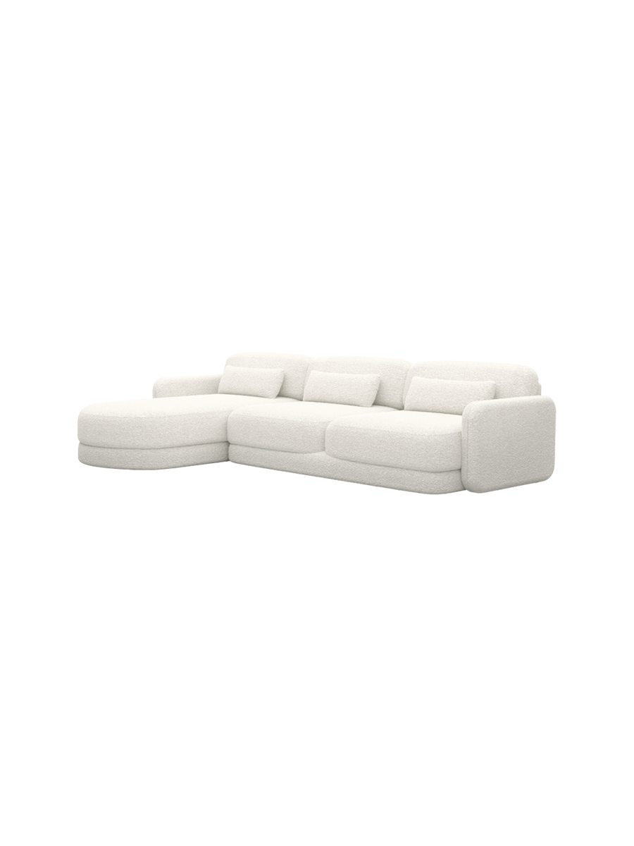 
4-Sitzer Design Ecksofa „Eloria“ mit Bouclé-Bezug - Eckteil links