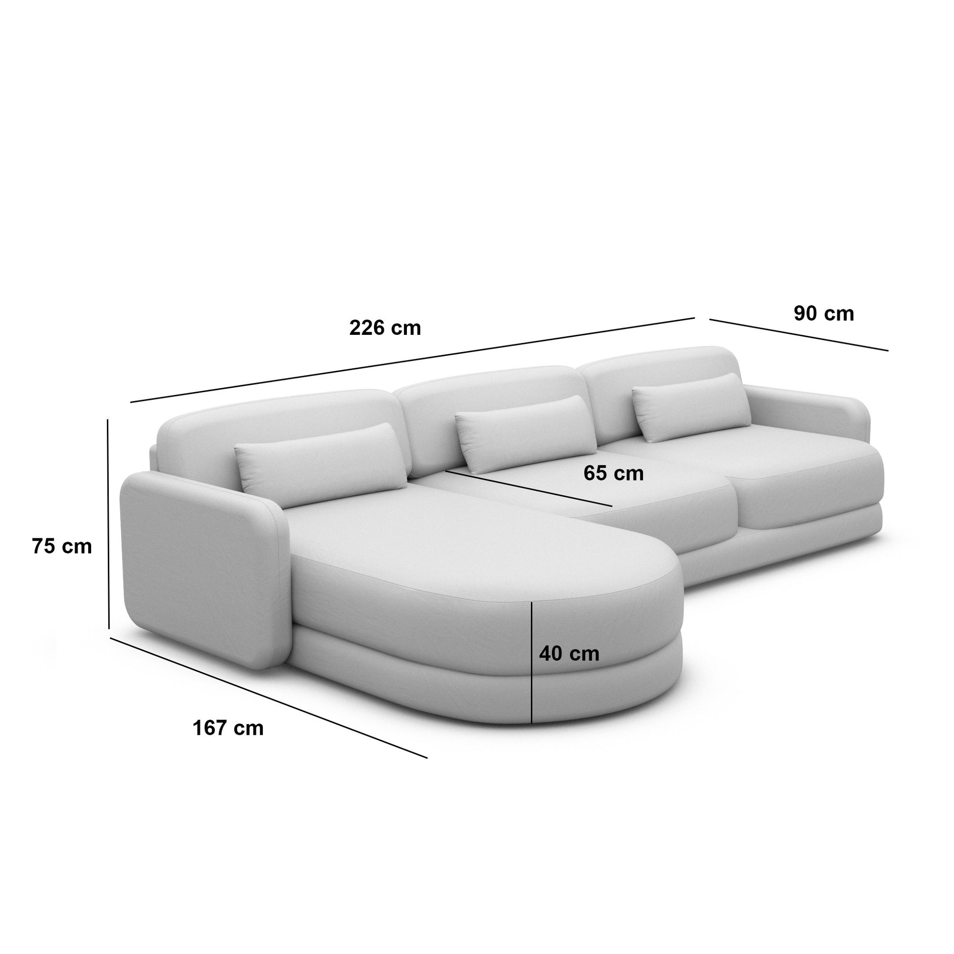 
4-Sitzer Design Ecksofa „Eloria“ mit Bouclé-Bezug - Eckteil links