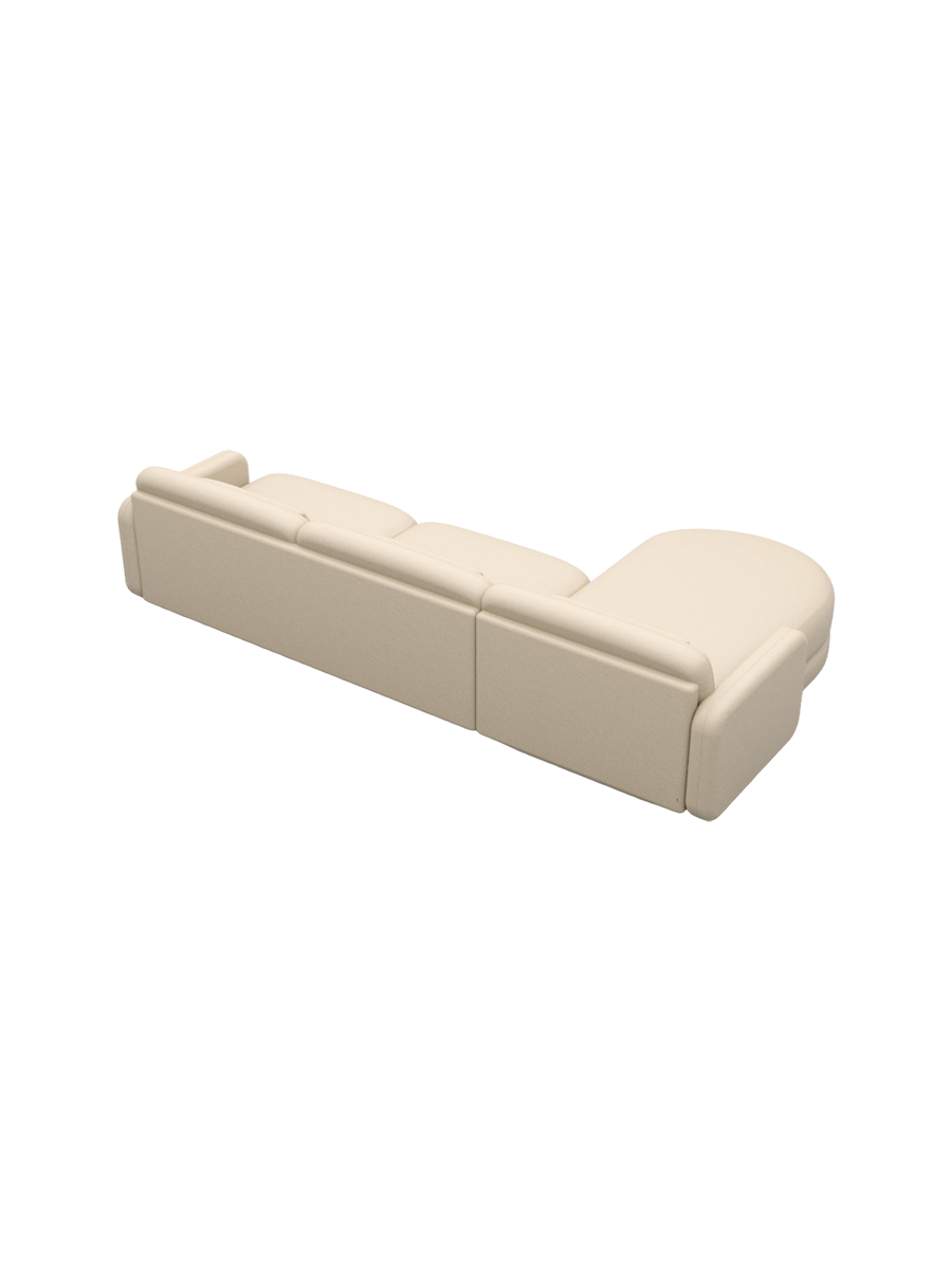 
4-Sitzer Design Echtleder Ecksofa „Eloria“ - Echtleder Beige / Eckteil links