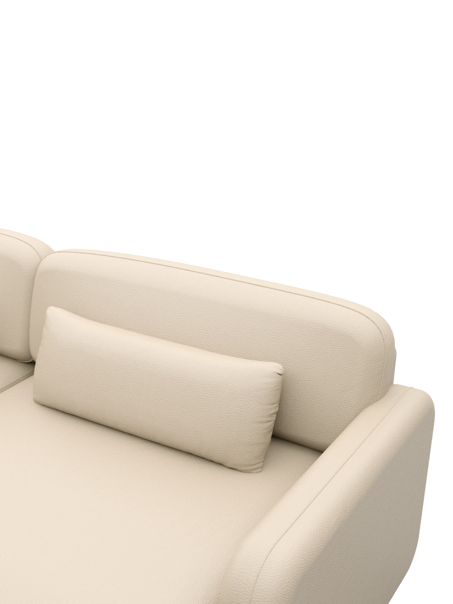 
4-Sitzer Design Echtleder Ecksofa „Eloria“ - Echtleder Beige / Eckteil links