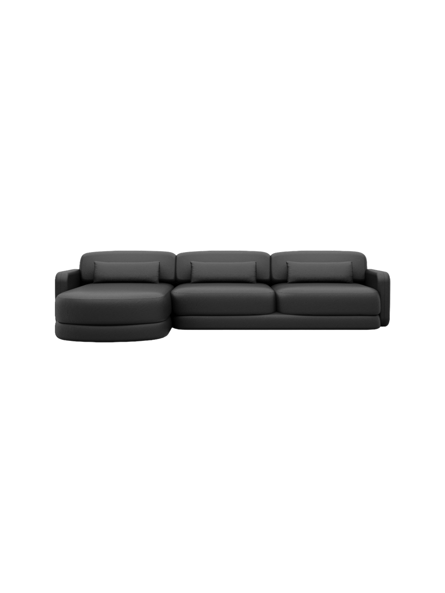 
4-Sitzer Design Echtleder Ecksofa „Eloria“ - Echtleder Beige / Eckteil links