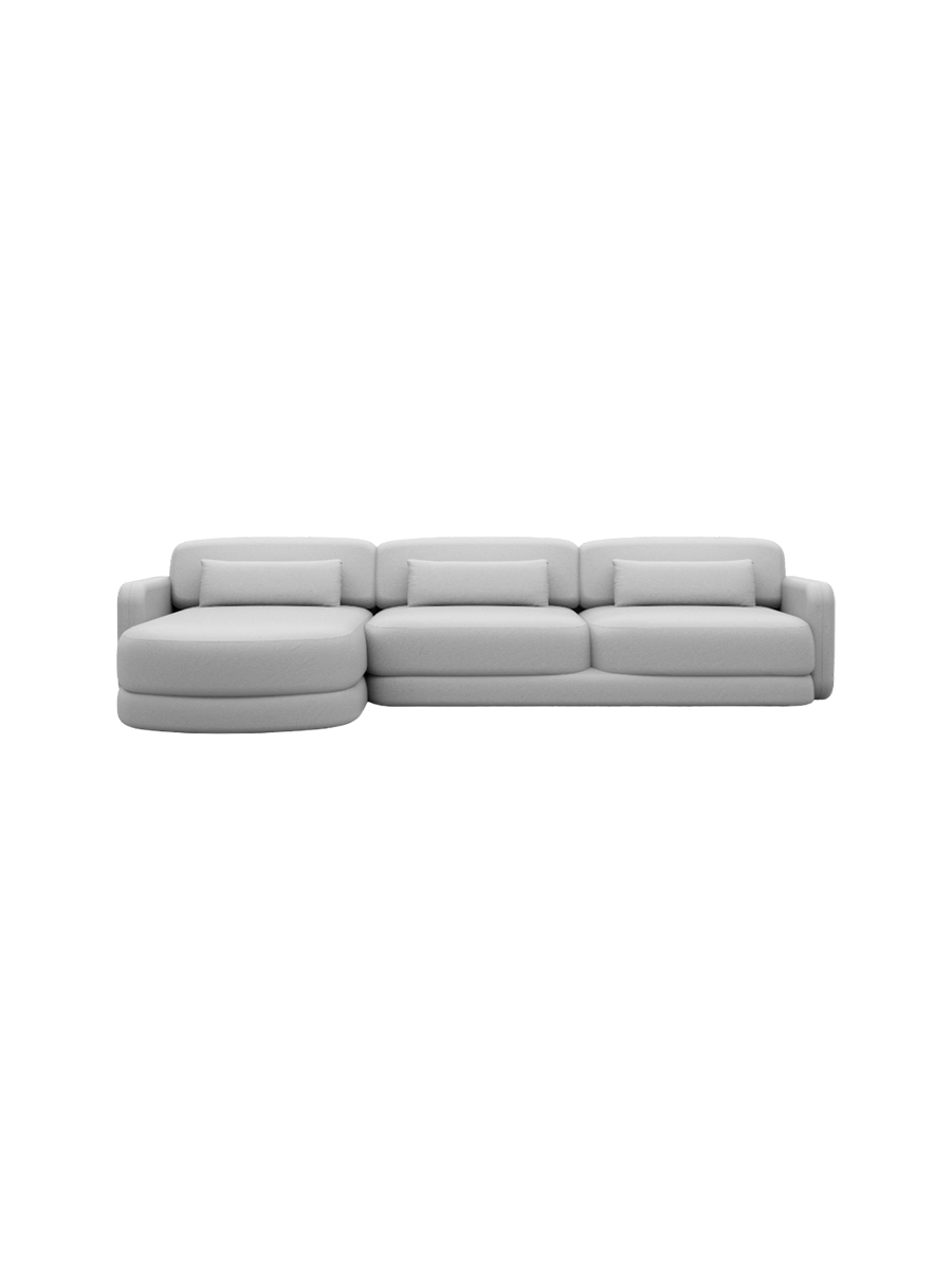 
4-Sitzer Design Echtleder Ecksofa „Eloria“ - Echtleder Beige / Eckteil links