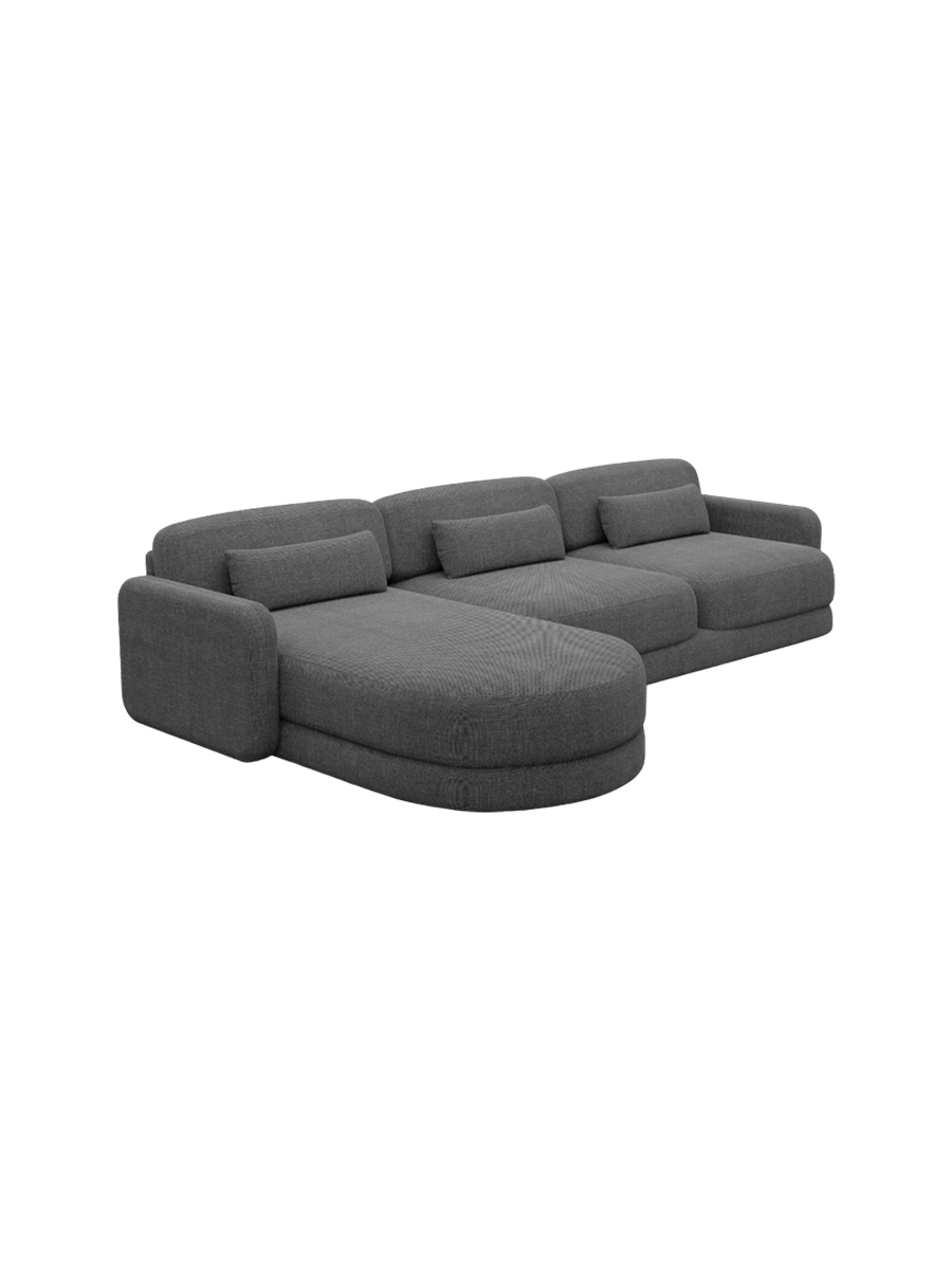 
4-Sitzer Design Ecksofa „Eloria“ mit Strukturstoff-Bezug - Strukturstoff Anthrazit / Eckteil links