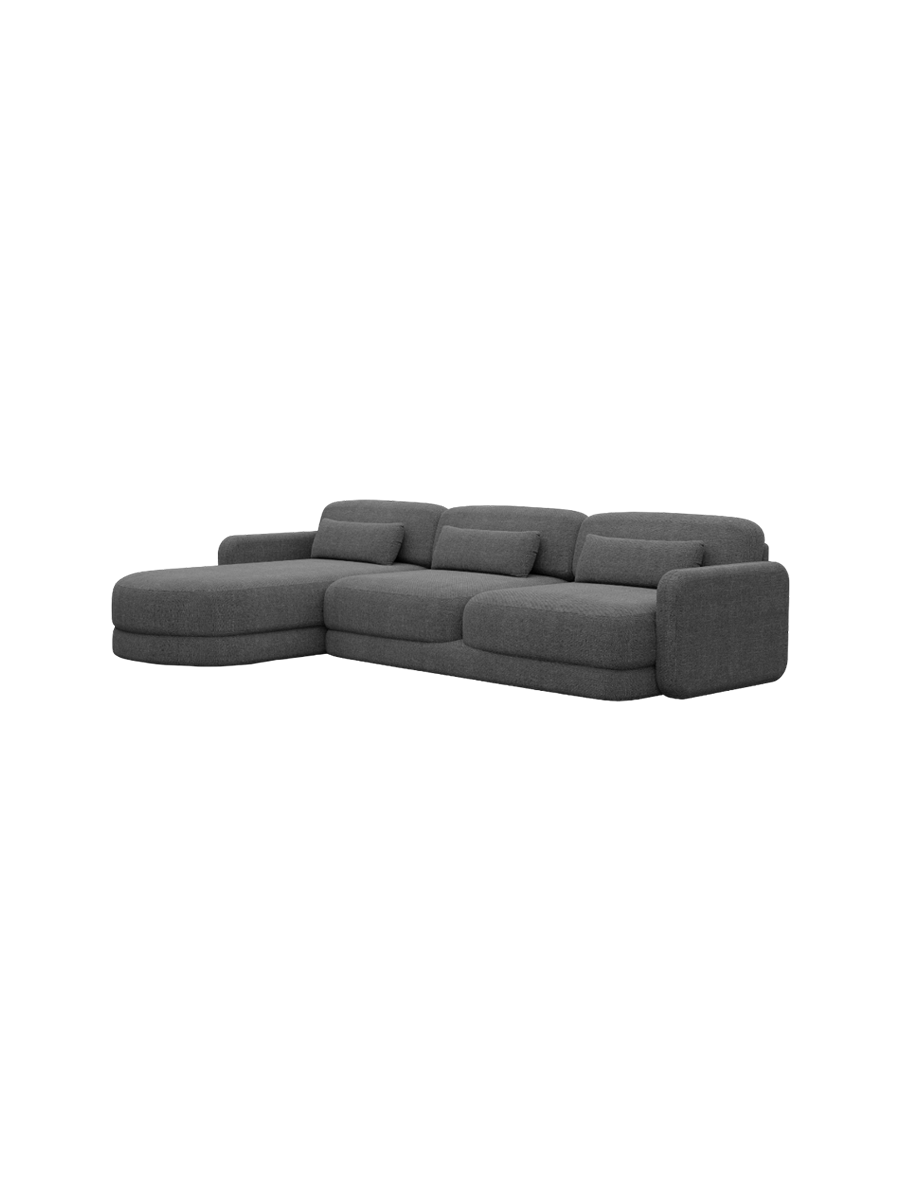 
4-Sitzer Design Ecksofa „Eloria“ mit Strukturstoff-Bezug - Strukturstoff Anthrazit / Eckteil links