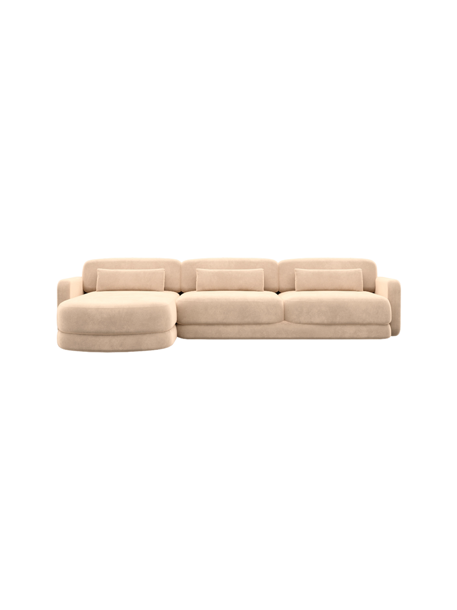 
4-Sitzer Design Ecksofa „Eloria“ mit Samtbezug - Samtbezug Königsblau / Eckteil links