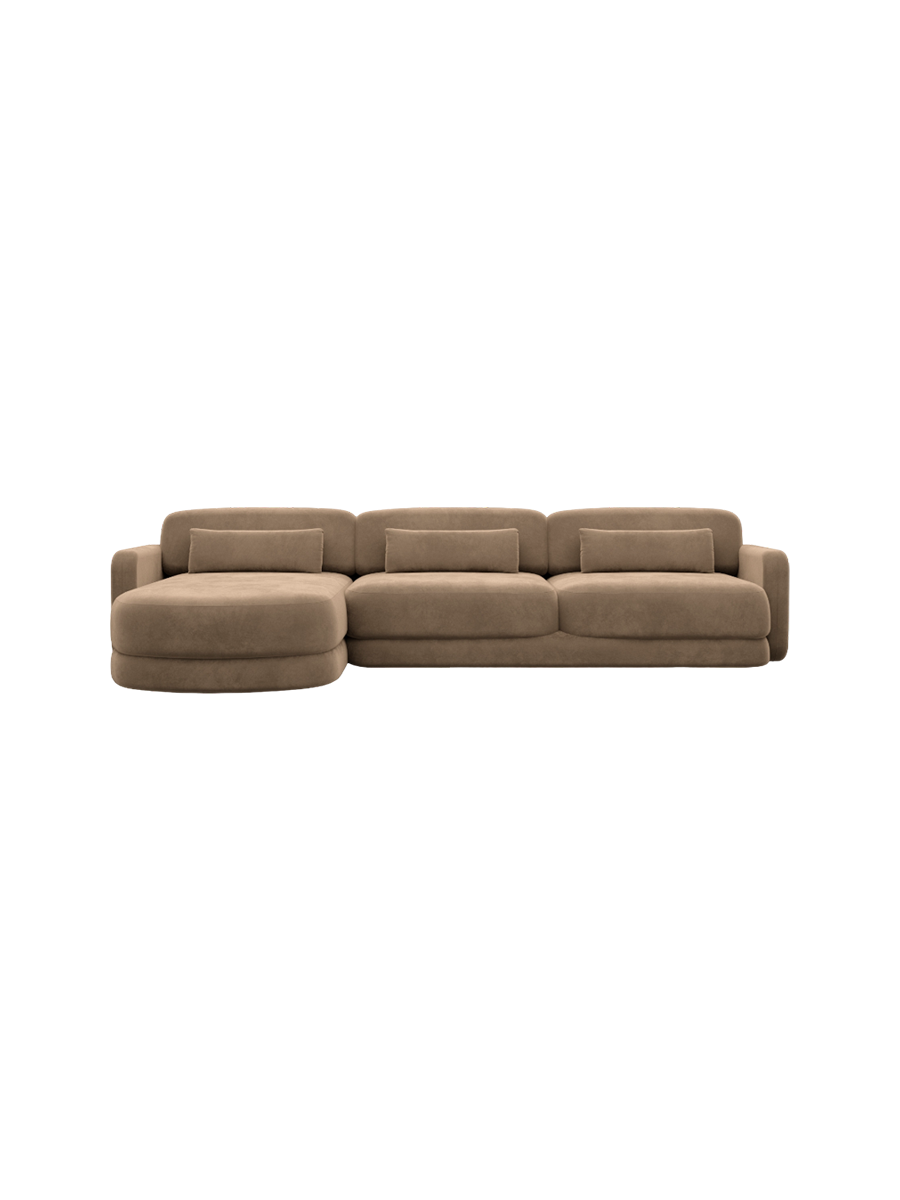 
4-Sitzer Design Ecksofa „Eloria“ mit Samtbezug - Samtbezug Königsblau / Eckteil links
