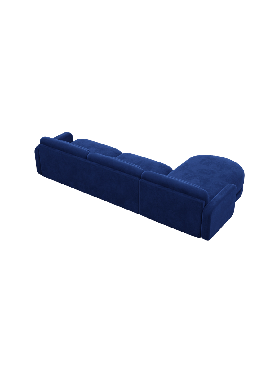 
4-Sitzer Design Ecksofa „Eloria“ mit Samtbezug - Samtbezug Königsblau / Eckteil links
