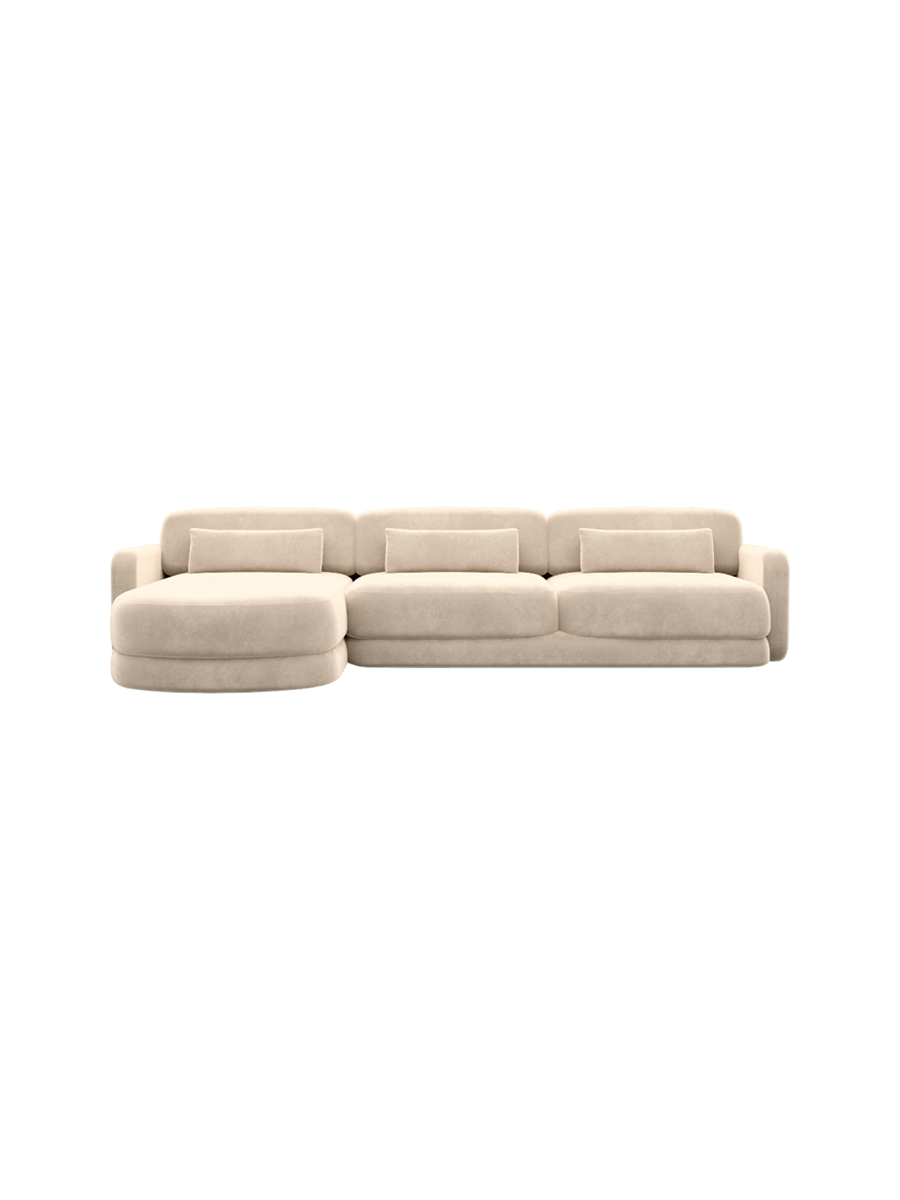 
4-Sitzer Design Ecksofa „Eloria“ mit Samtbezug - Samtbezug Königsblau / Eckteil links