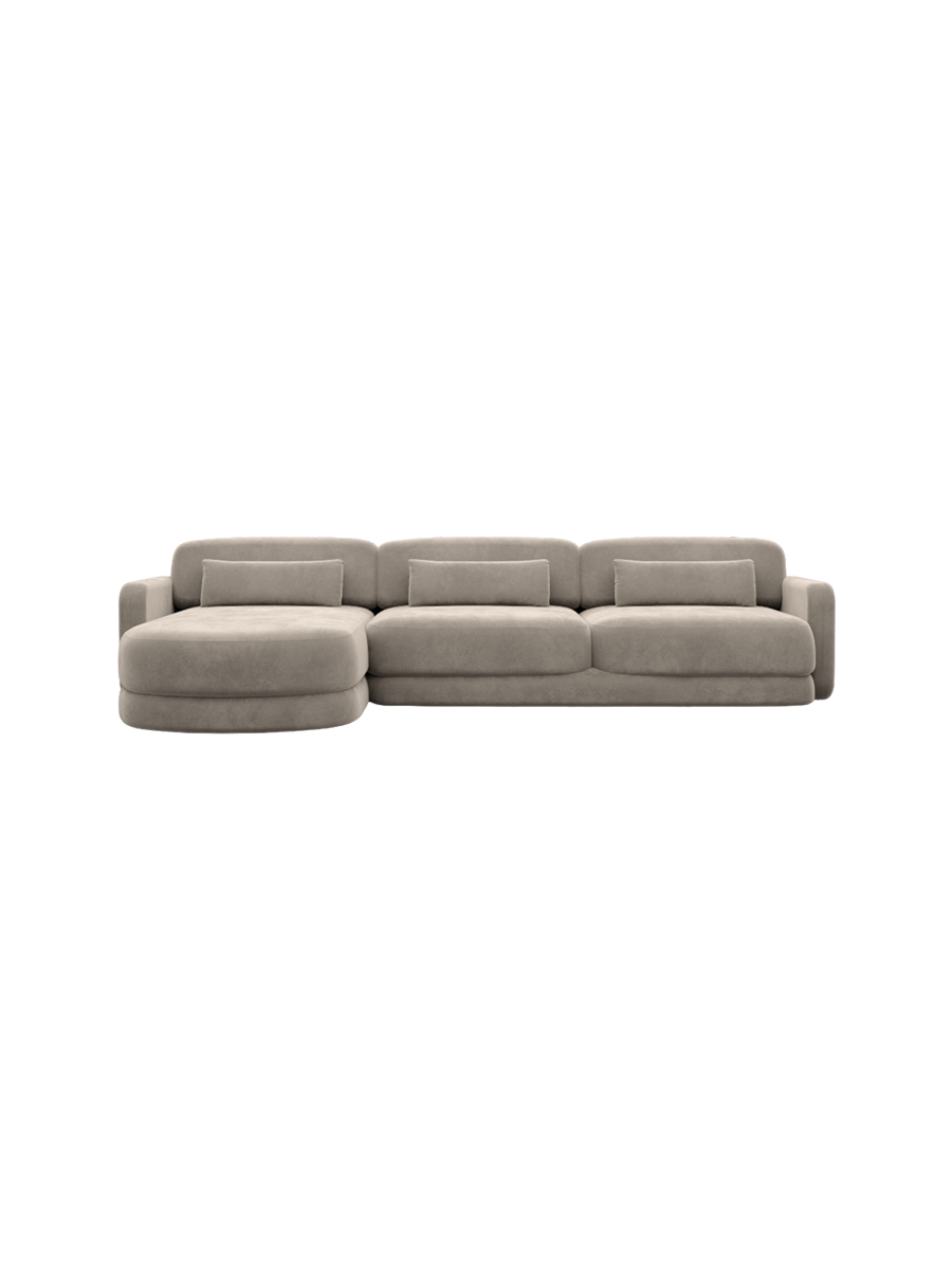 
4-Sitzer Design Ecksofa „Eloria“ mit Samtbezug - Samtbezug Königsblau / Eckteil links