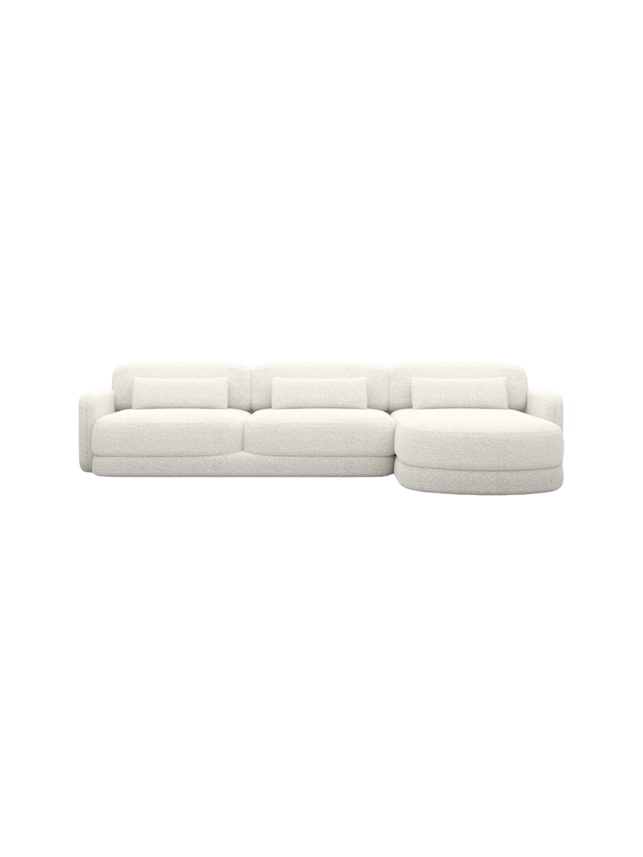 
4-Sitzer Design Ecksofa „Eloria“ mit Bouclé-Bezug - Eckteil links