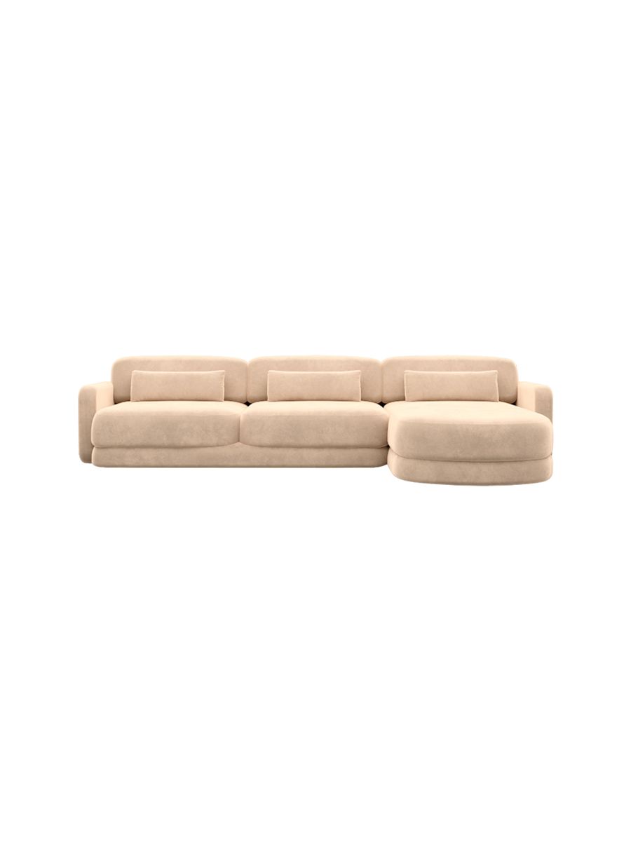 
4-Sitzer Design Ecksofa „Eloria“ mit Samtbezug - Samtbezug Königsblau / Eckteil links
