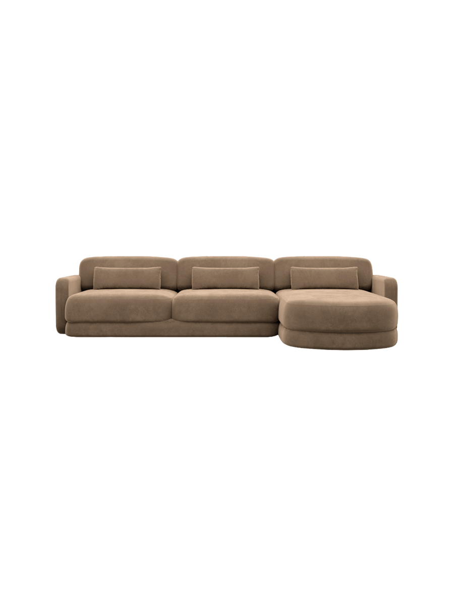 
4-Sitzer Design Ecksofa „Eloria“ mit Samtbezug - Samtbezug Königsblau / Eckteil links