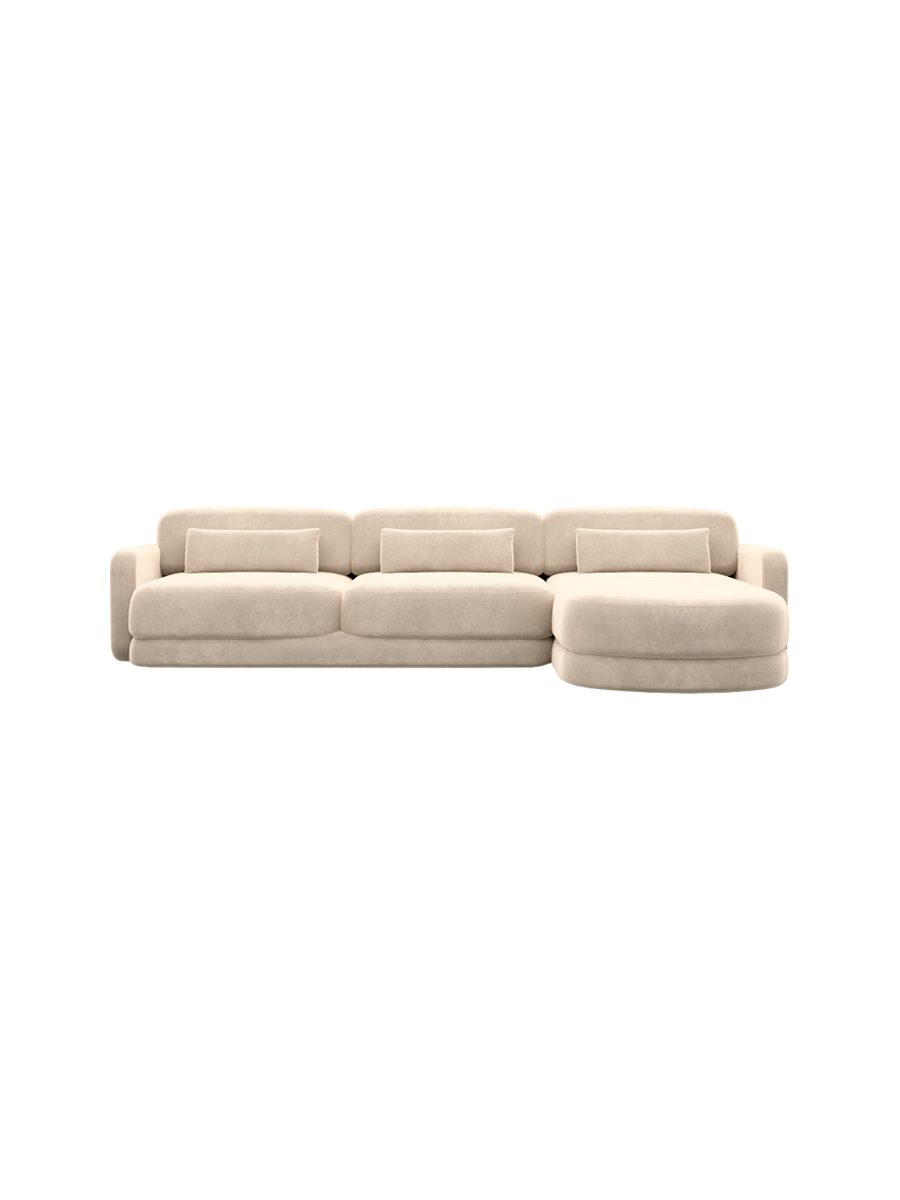 
4-Sitzer Design Ecksofa „Eloria“ mit Samtbezug - Samtbezug Königsblau / Eckteil links