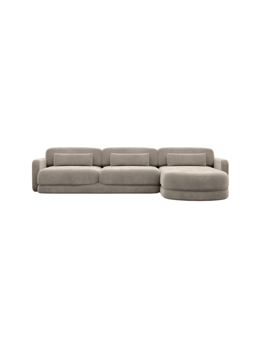 
4-Sitzer Design Ecksofa „Eloria“ mit Samtbezug - Samtbezug Königsblau / Eckteil links