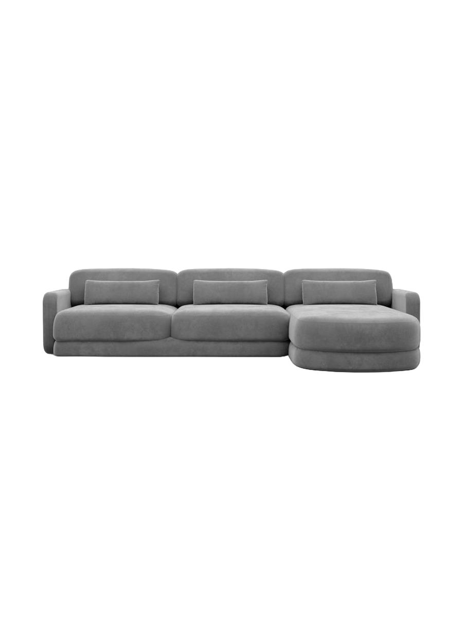 
4-Sitzer Design Ecksofa „Eloria“ mit Samtbezug - Samtbezug Königsblau / Eckteil links