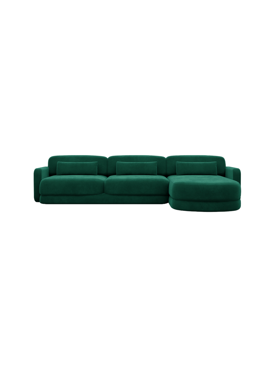 
4-Sitzer Design Ecksofa „Eloria“ mit Samtbezug - Samtbezug Königsblau / Eckteil links
