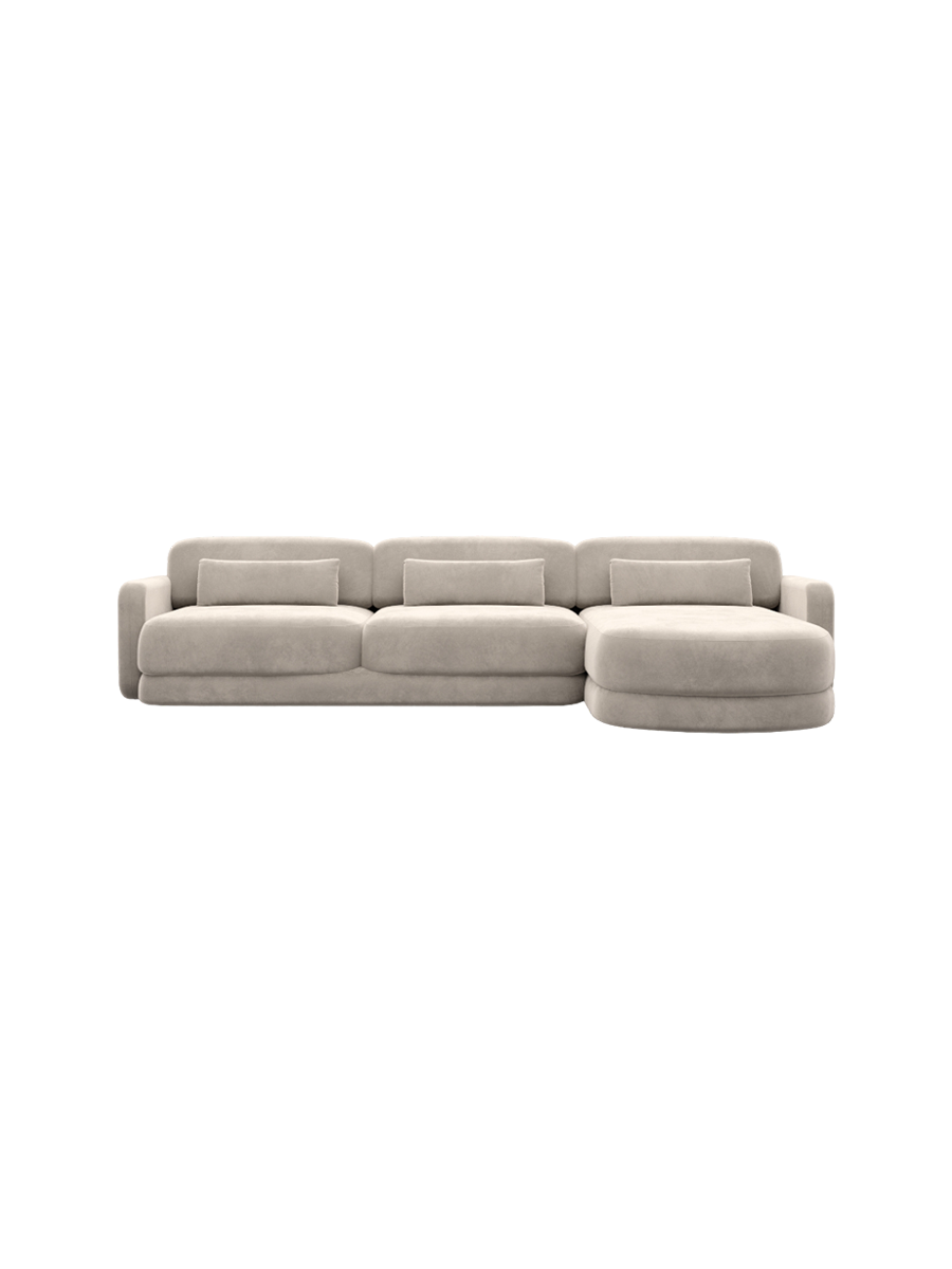 
4-Sitzer Design Ecksofa „Eloria“ mit Samtbezug - Samtbezug Königsblau / Eckteil links