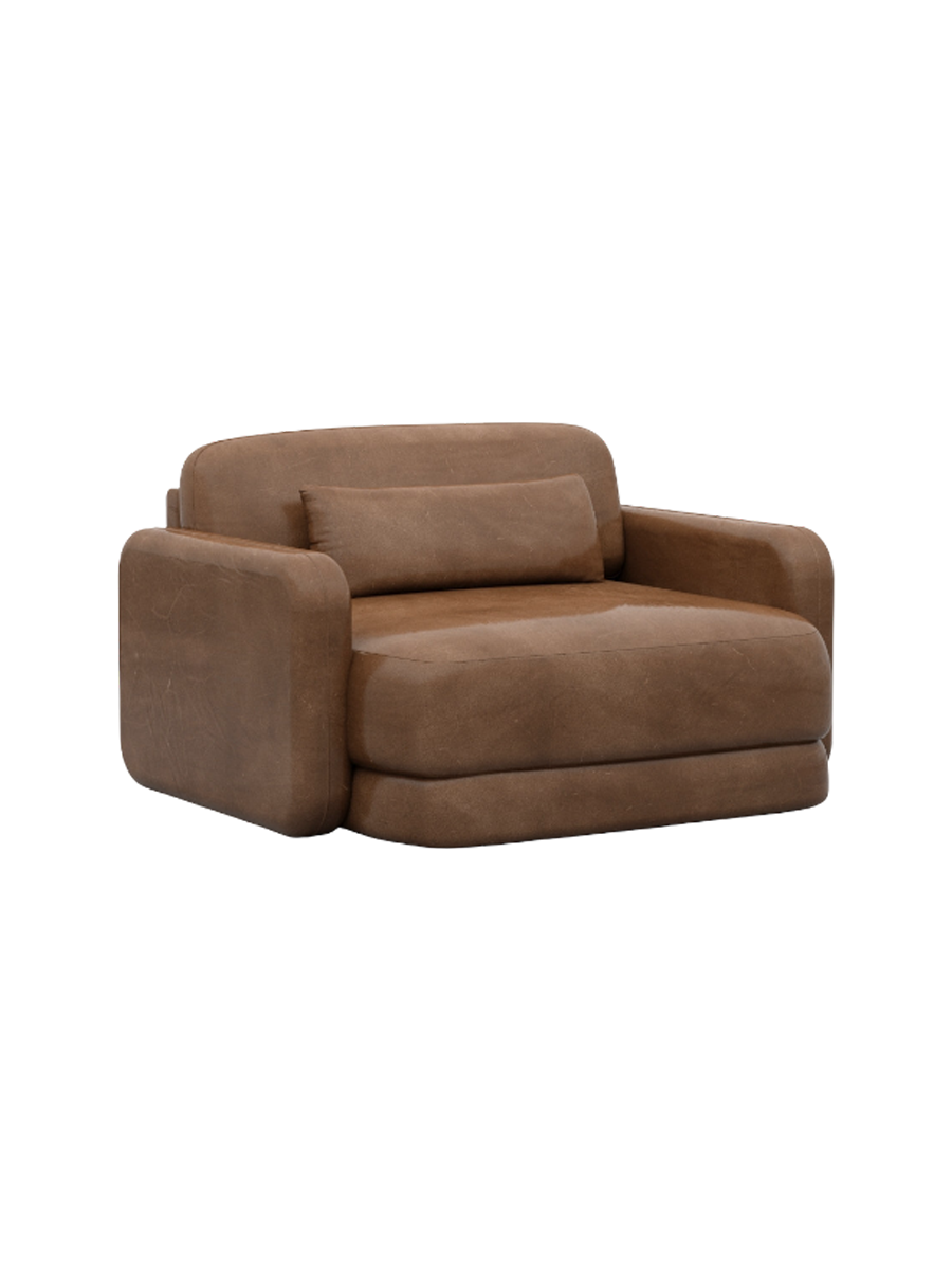 
Design Echtleder Loungesessel „Eloria“ - Echtleder Beige