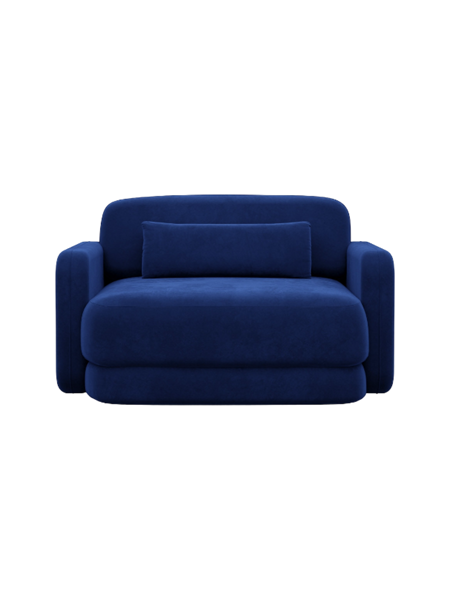
Design Loungesessel „Eloria“ mit Samtbezug - Samtbezug Königsblau