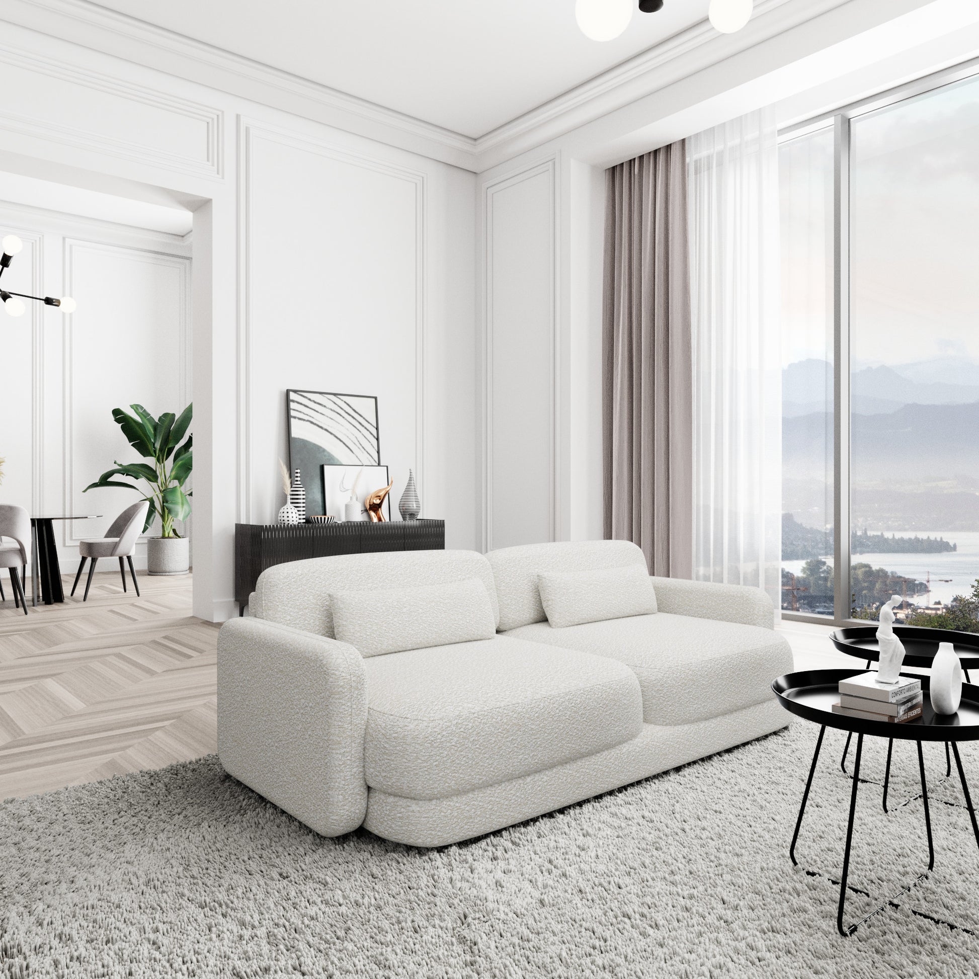 
2-Sitzer Design Sofa „Eloria“ mit Bouclé-Bezug